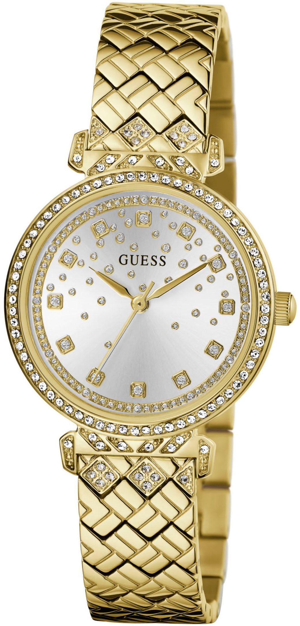 Guess Kwartshorloge ENCHANTMENT Horloge, dameshorloge, kristallen, mineraalglas, stalen band