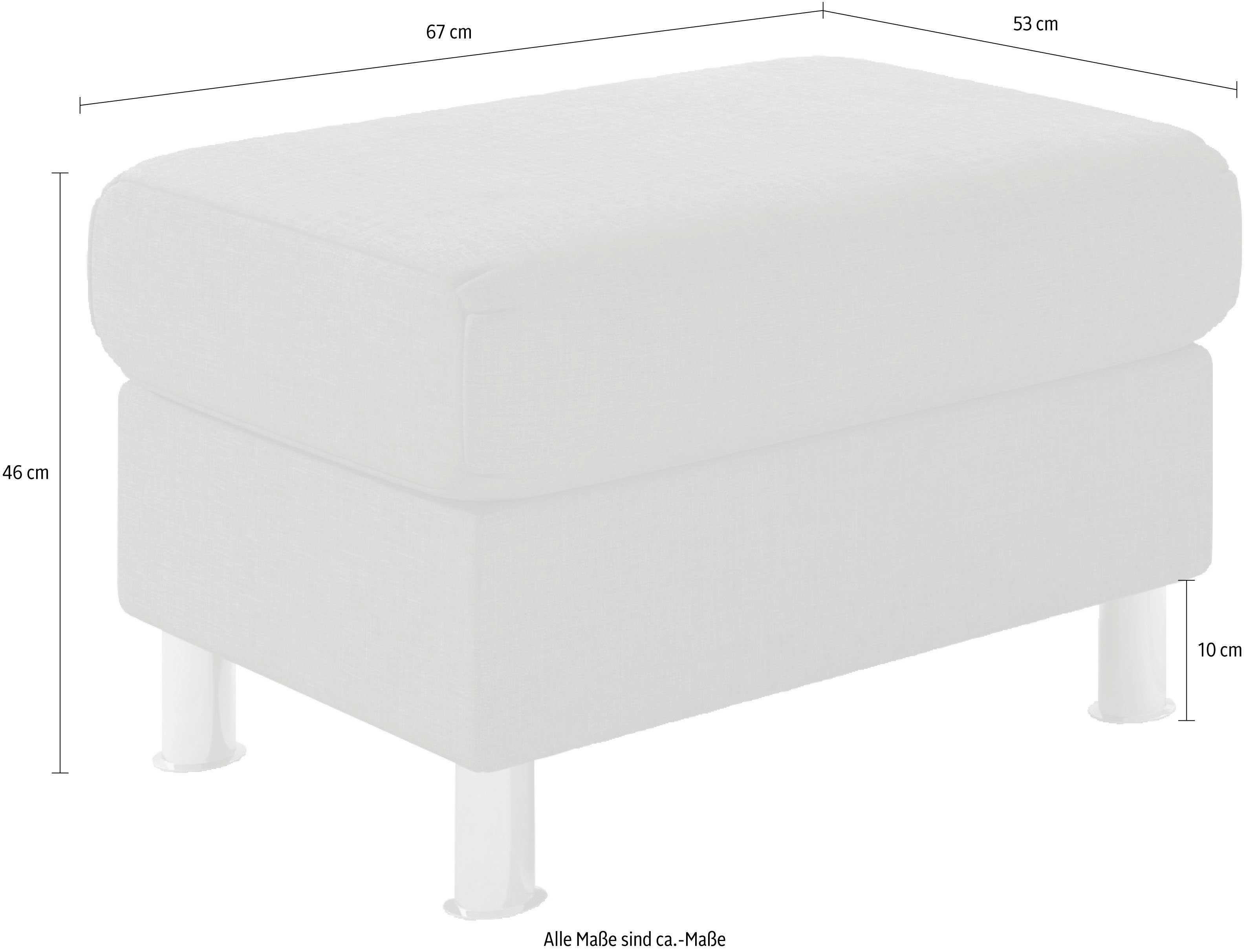 TRENDMANUFAKTUR Hocker Rondo, poef bij de serie, breedte 67 cm, chromen voeten Voetenbank optioneel met verenkern, in verschillende bekledingen bestelbaar