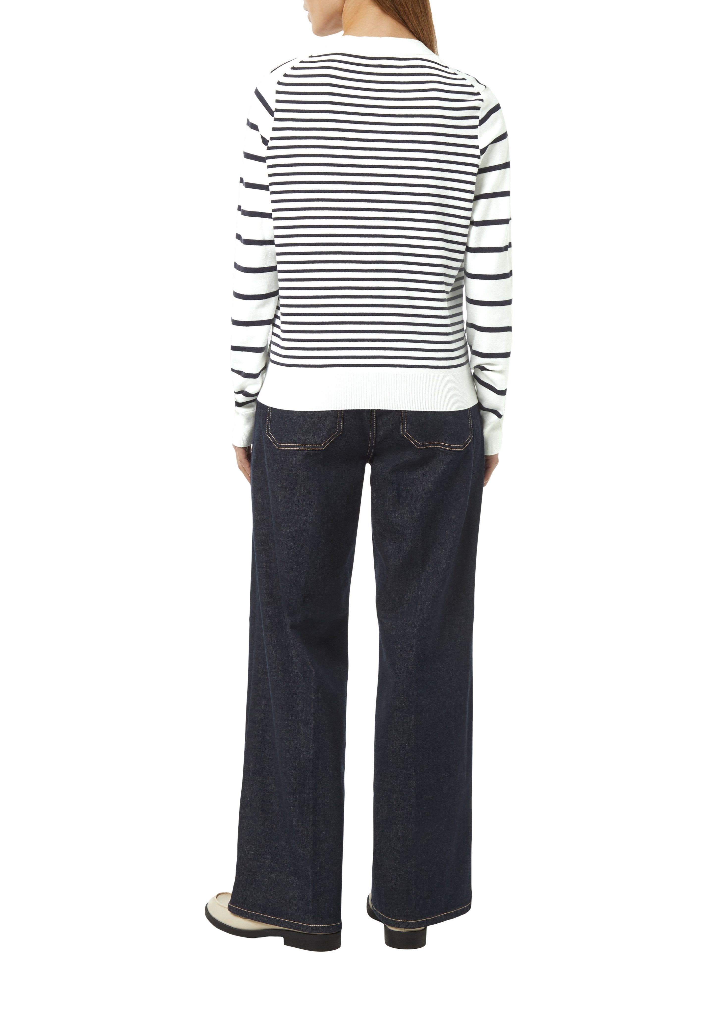 Comma Vest met v-hals en gestreepte look