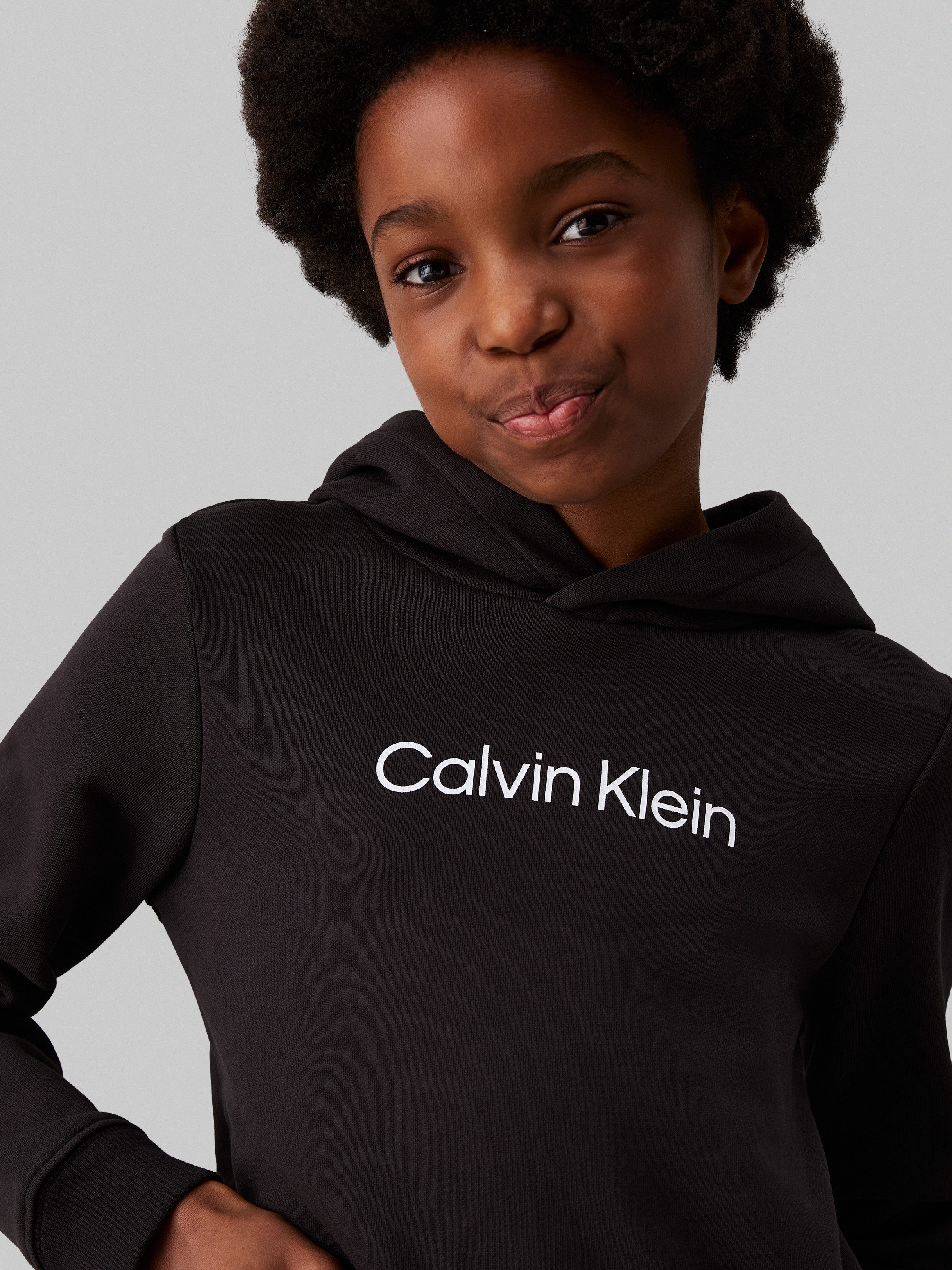 Calvin Klein Hoodie INST. LOGO REG. TERRY HOODIE voor kinderen tot 16 jaar en met logo-opdruk