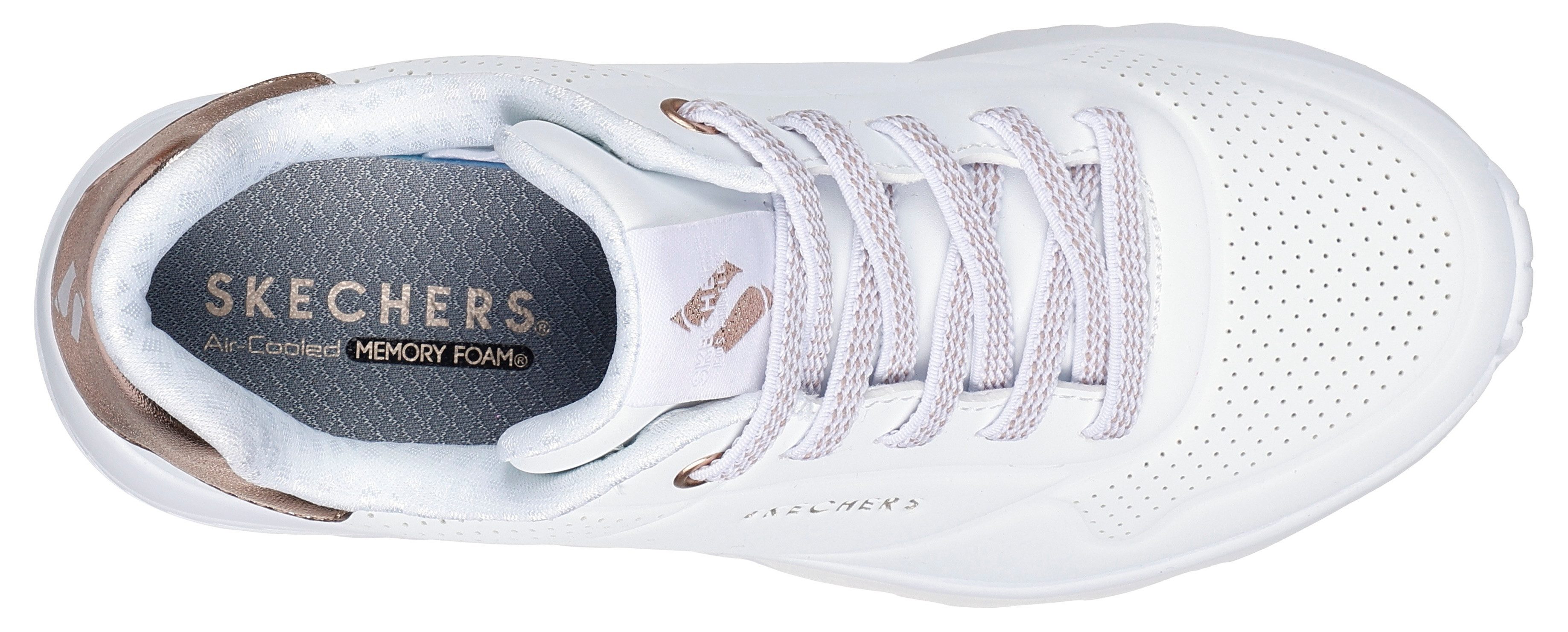 Skechers Slip-on sneakers UNO LITE , vrijetijdsschoen, lage schoen, slipper met metallic hielpatch
