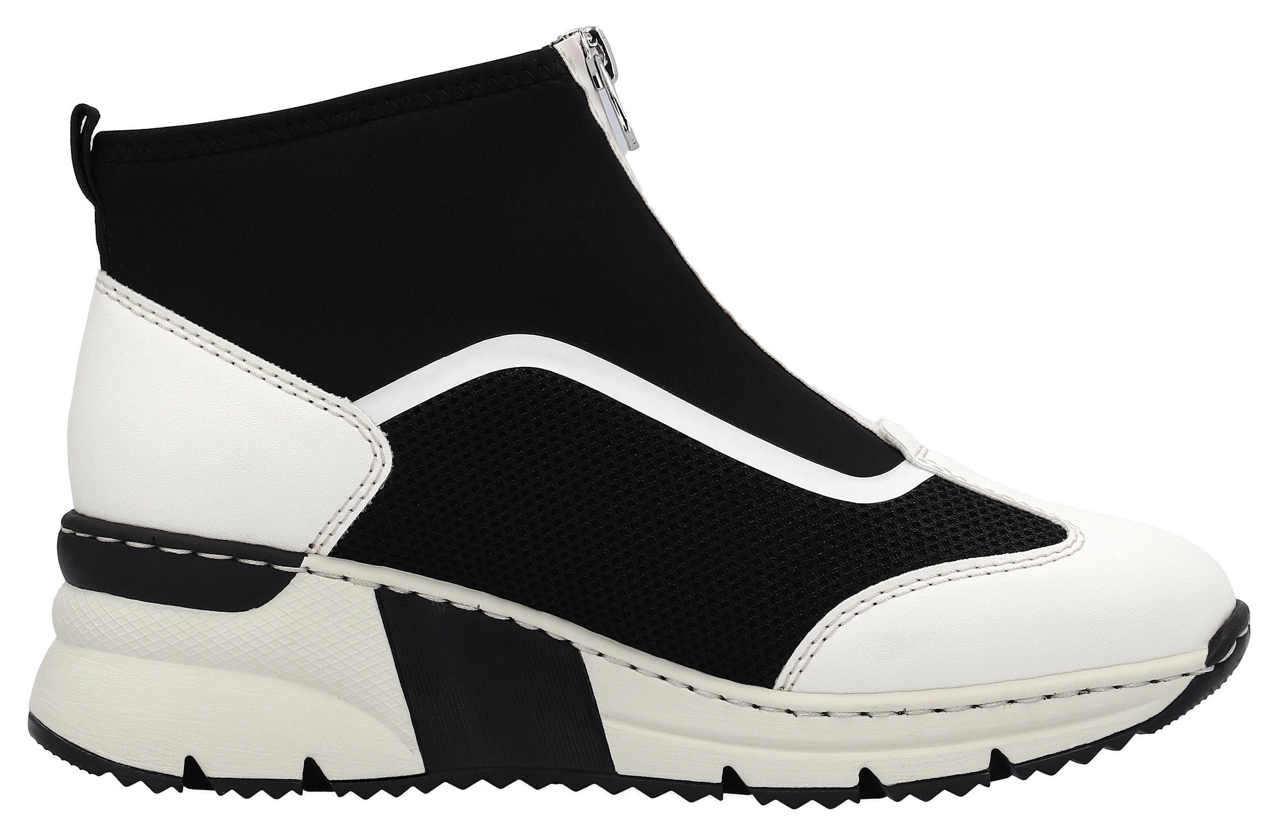 Rieker Boots zonder sluiting sleehak, sneakers, high top sneakers with fashionable decorative seams