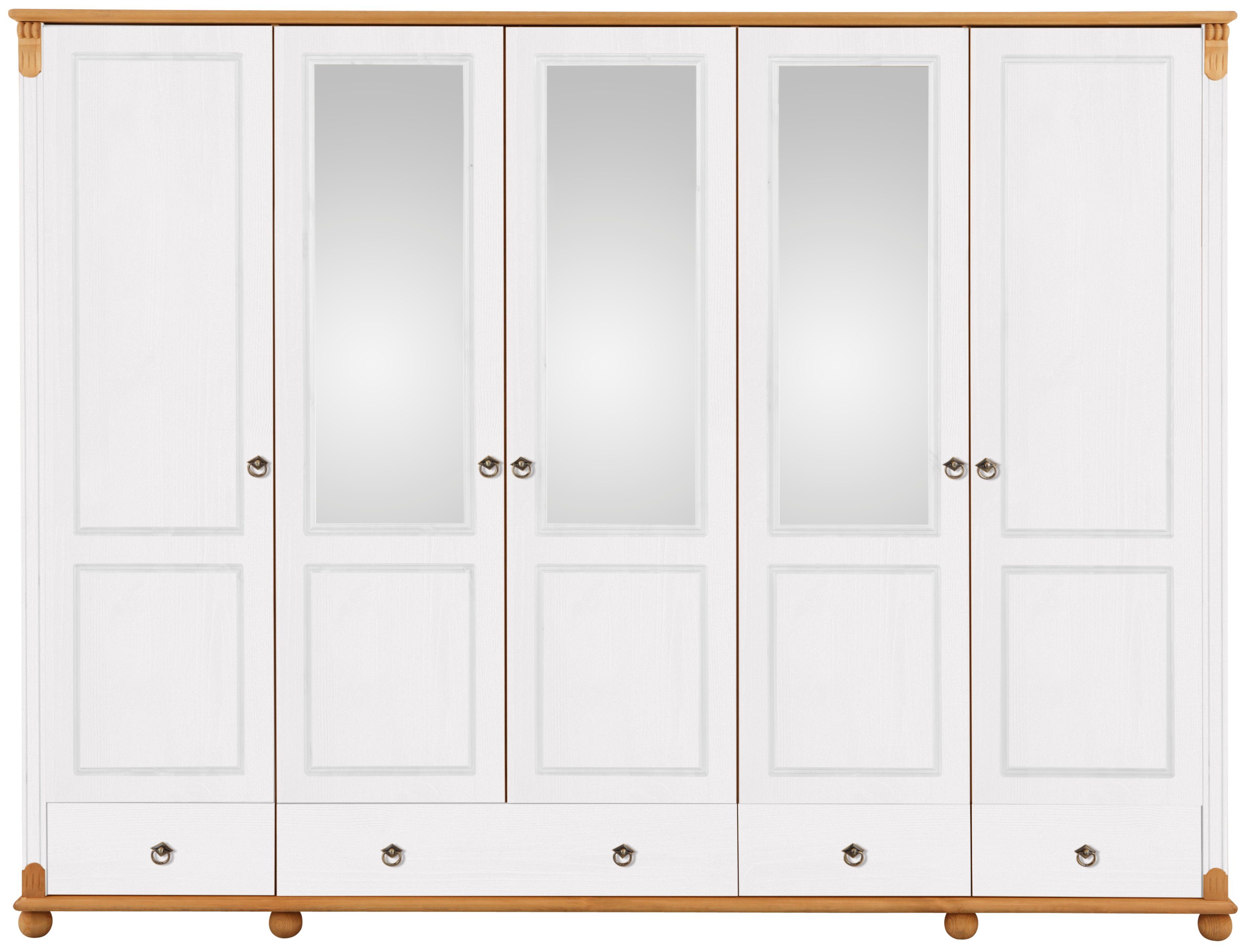 Home affaire Kledingkast TESSIN Breedte 245 cm, massief grenen, met spiegel
