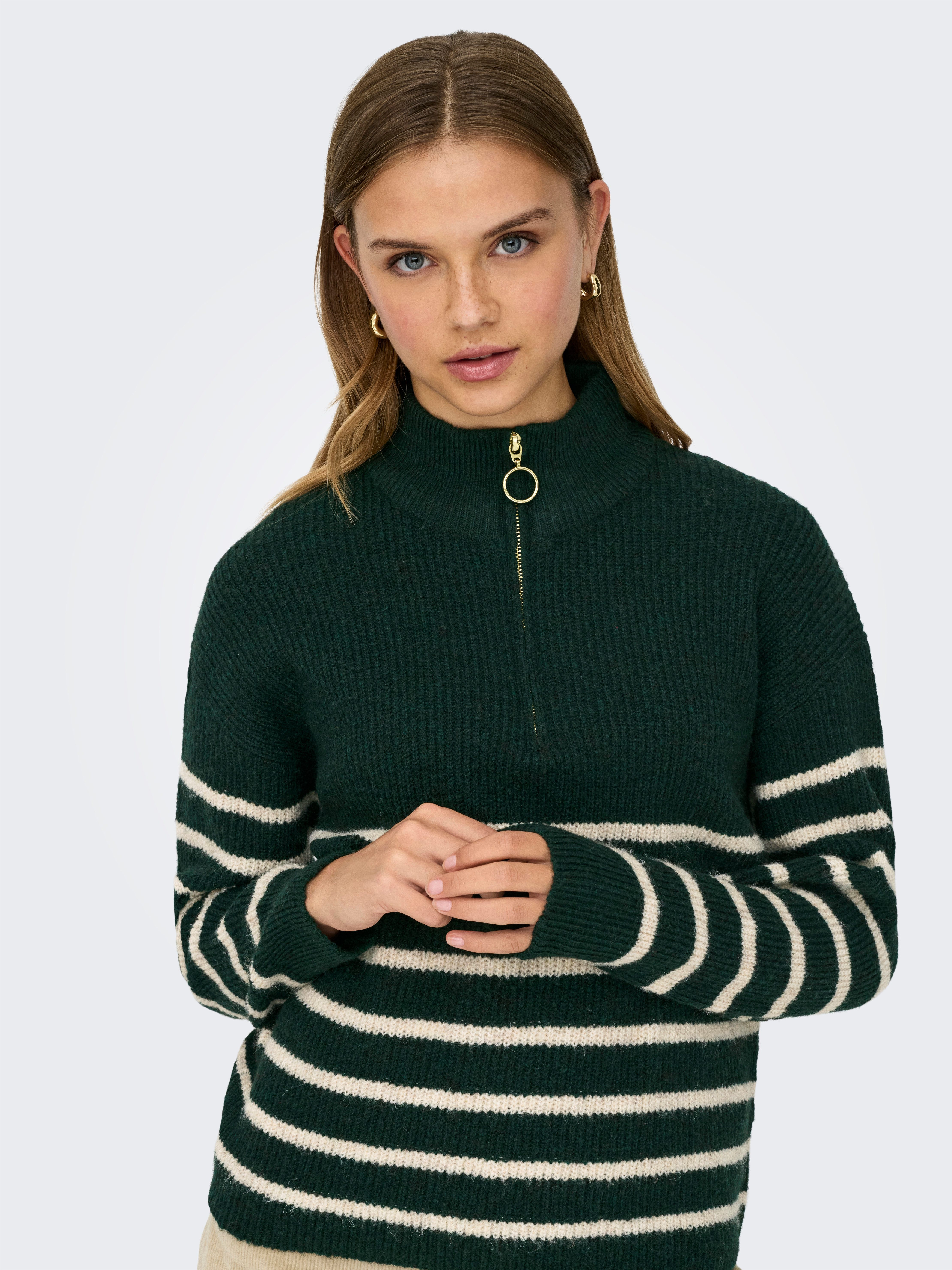 Only Gebreide trui ONLTOKYO L/S ZIP PULLOVER KNT NOOS