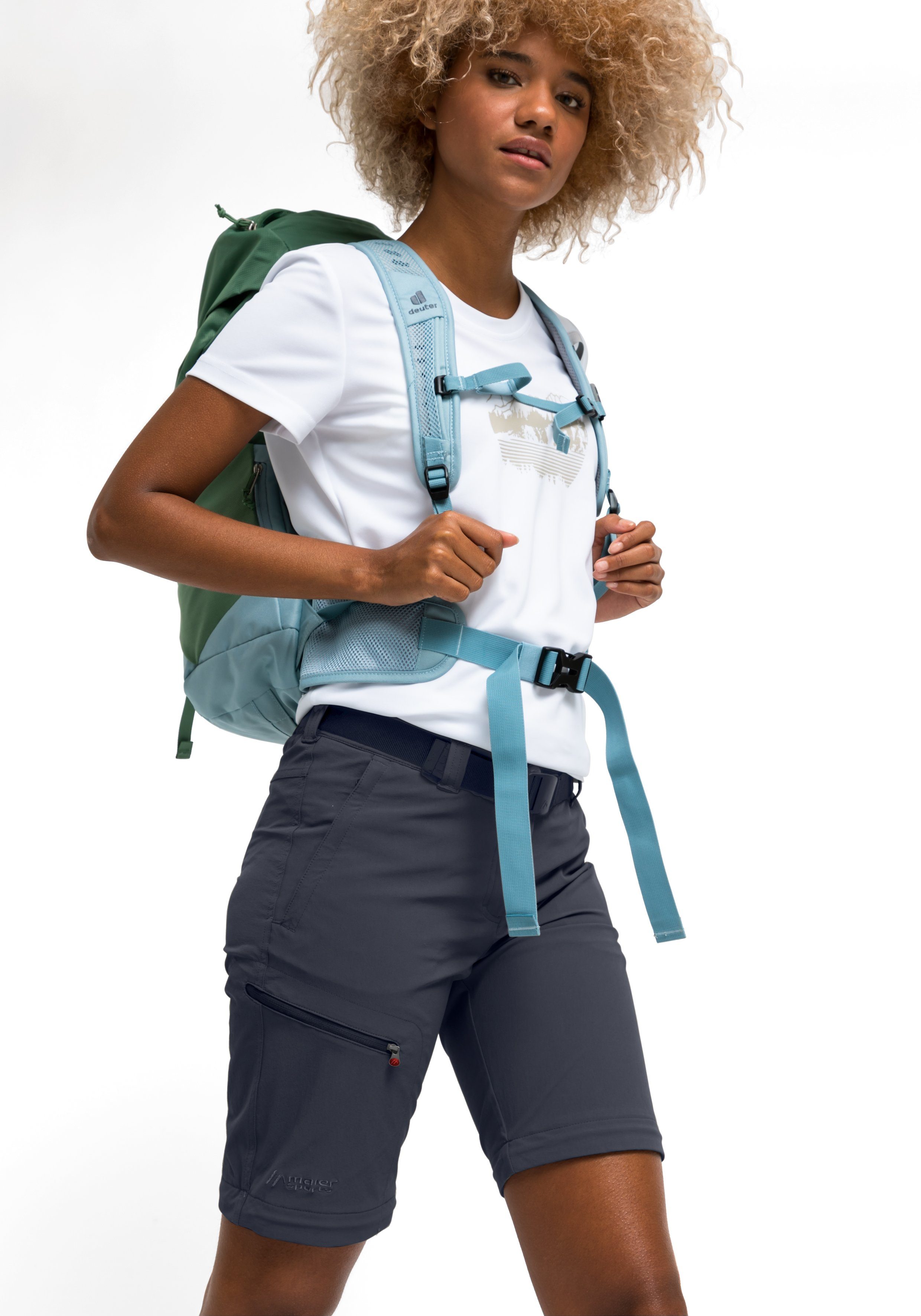 Maier Sports Functionele broek Nata Dames wandelbroek, afritsbare outdoorbroek, 3 zakken, regular fit