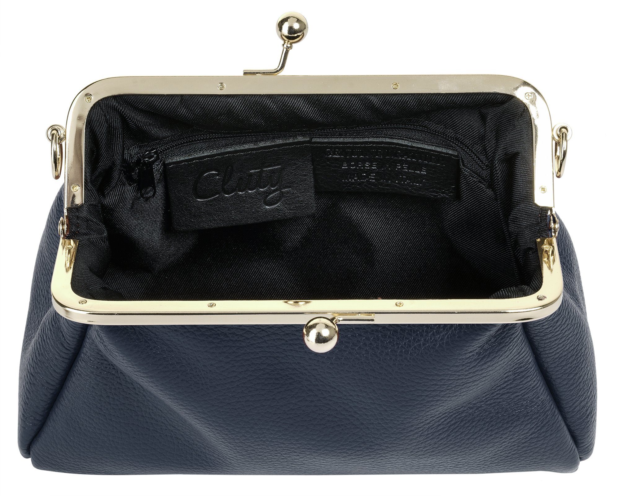 Cluty Avondtasje echt leer, made in italy