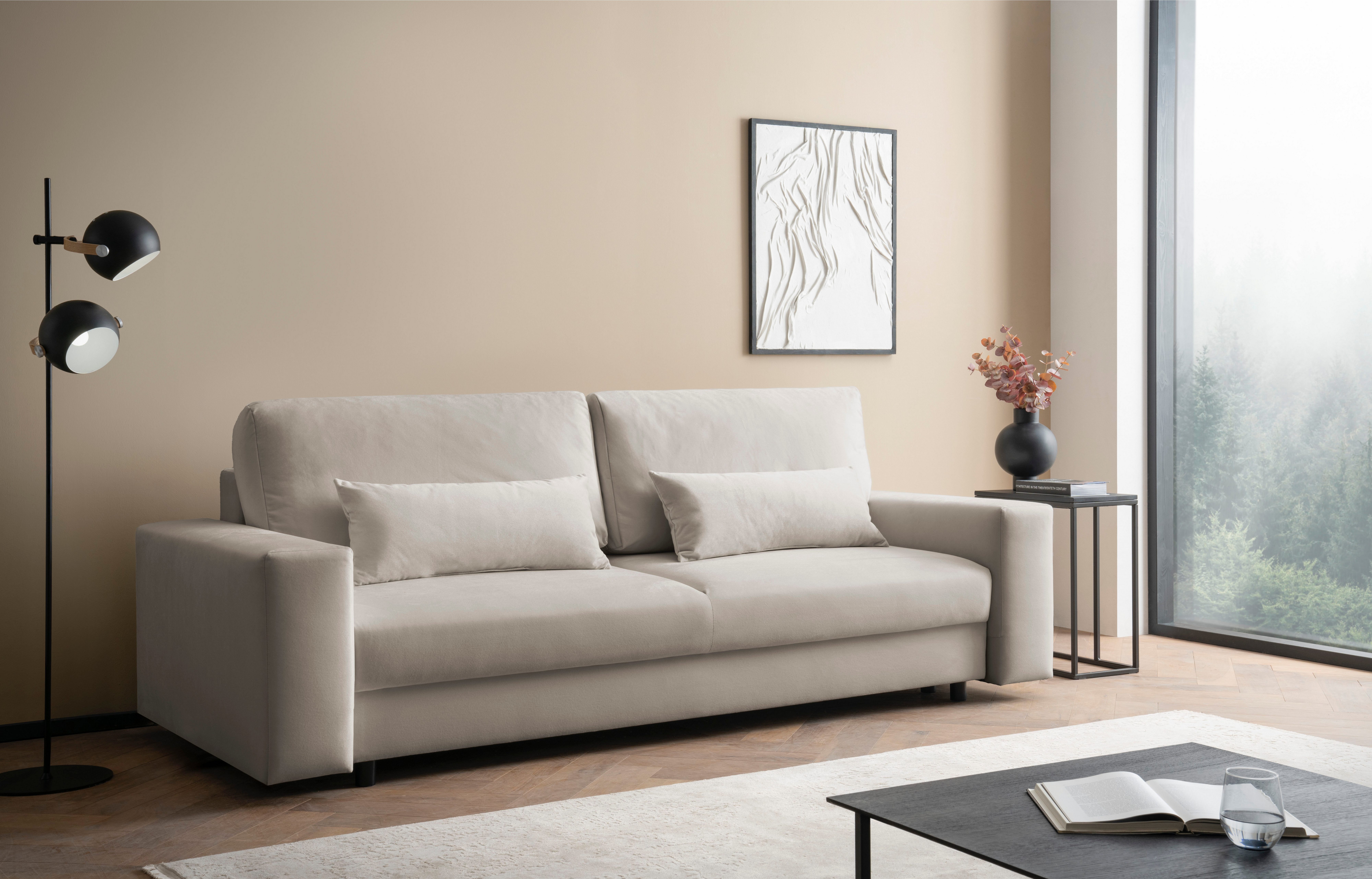 LeGer Home by Lena Gercke Slaapbank Imoga, kussen met slaapfunctie, 3-zits bank, bank met bedlade in moderne kleuren en stoffen, bedfunctie, ligoppervlak: 200x150 cm