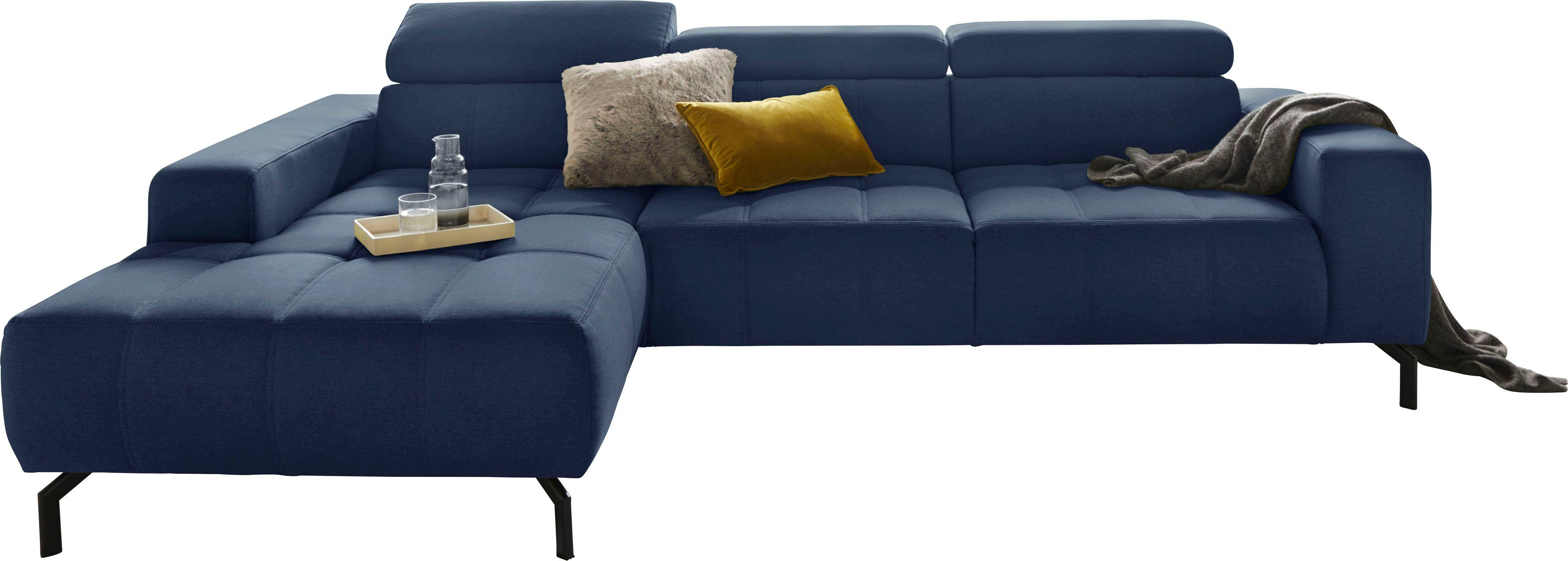 DOMO collection Hoekbank Cunelli mooie zitnaden als designelement, stevige zitcomfort, L-vorm