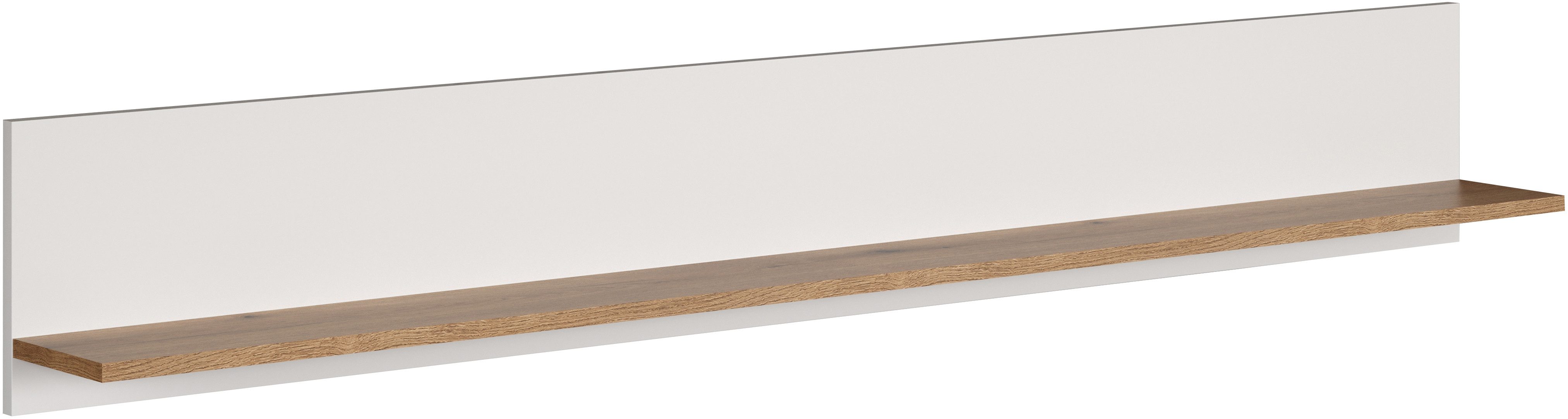 INOSIGN Wandrek Linz royale boekenplank in wit/eiken - wandplank (b/d/h) 170/18/25 cm (1 stuk)
