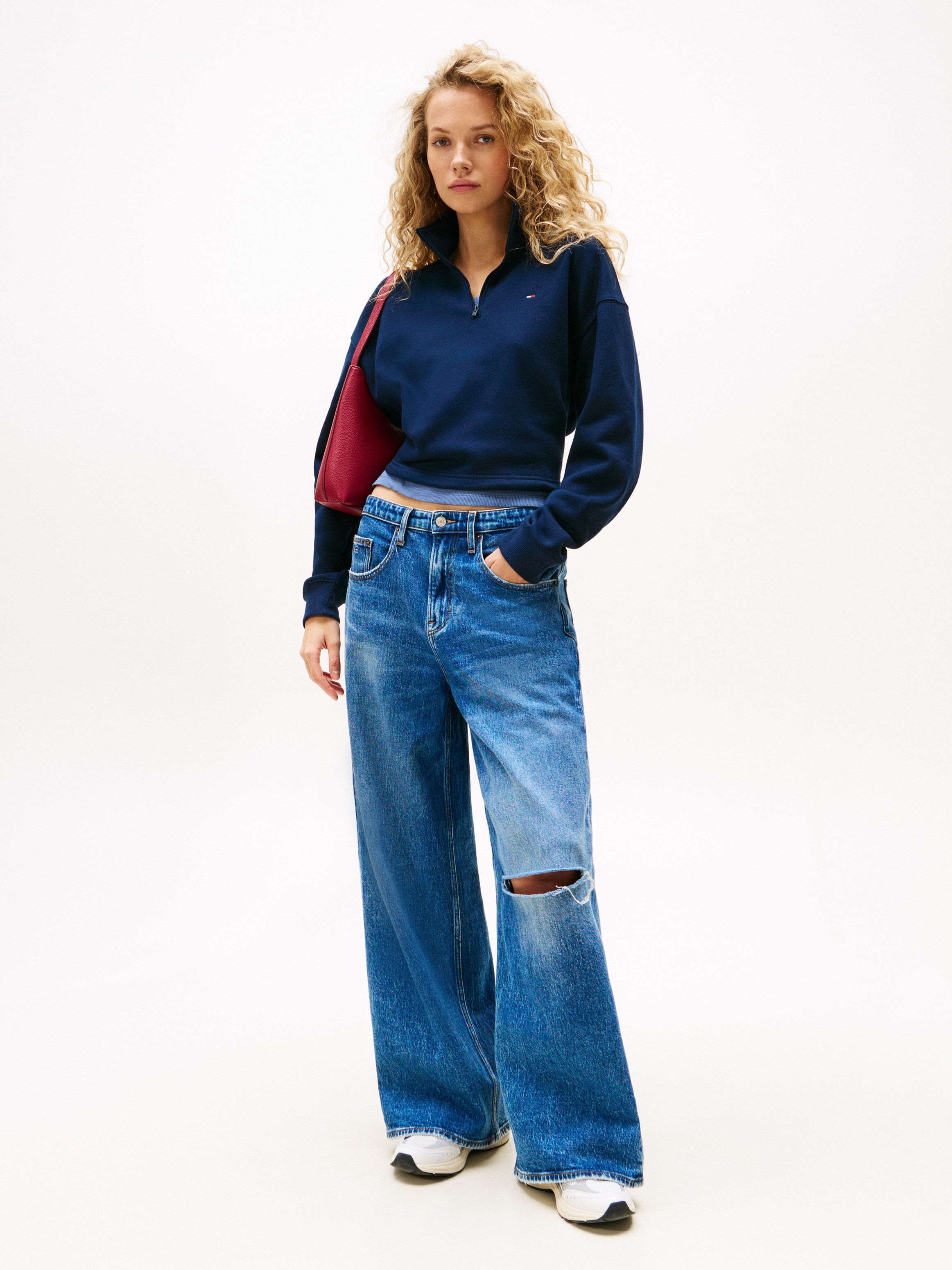 TOMMY JEANS Sweatshirt TJW BXY CRP 1/4 ZIP MOCK NECK