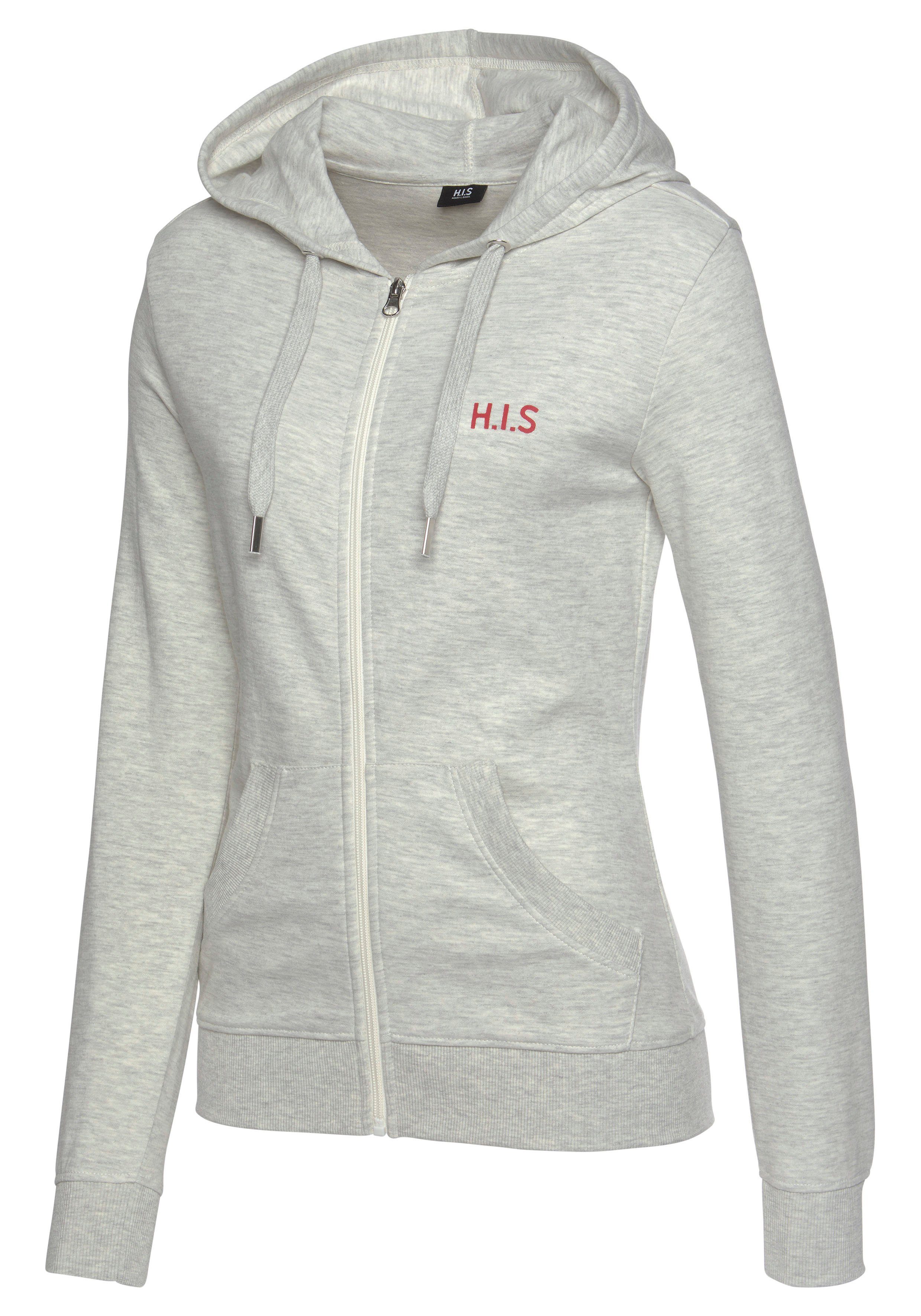 H.I.S Capuchonsweatvest Loungejack met capuchon en zijzakken, loungewear