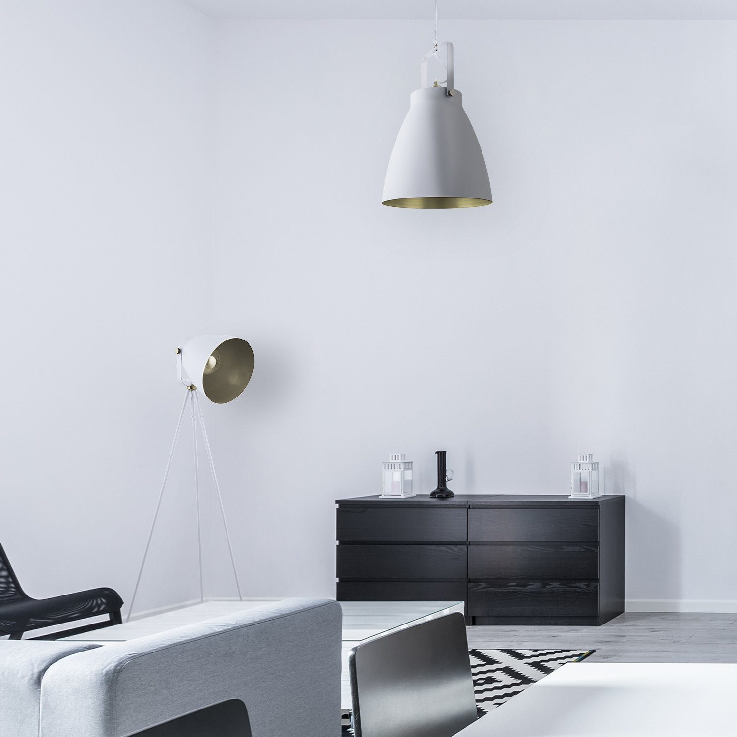 Paco Home Hanglamp BOONE PD Staande lamp modern woonkamer Industrial koplamp design E27