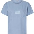 tommy hilfiger curve shirt met ronde hals crv rlx natural dye open-nk top blauw