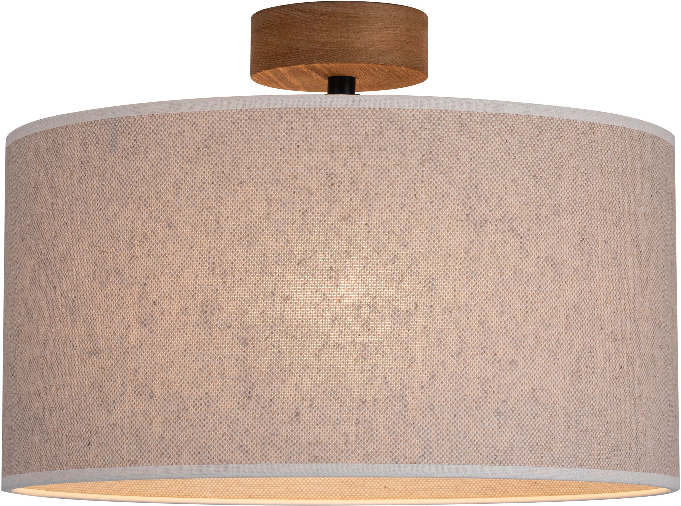 OTTO products Plafondlamp Emmo, Made in Europe hoogwaardige lampenkap van linnen/katoen, natuurproduct (1 stuk)