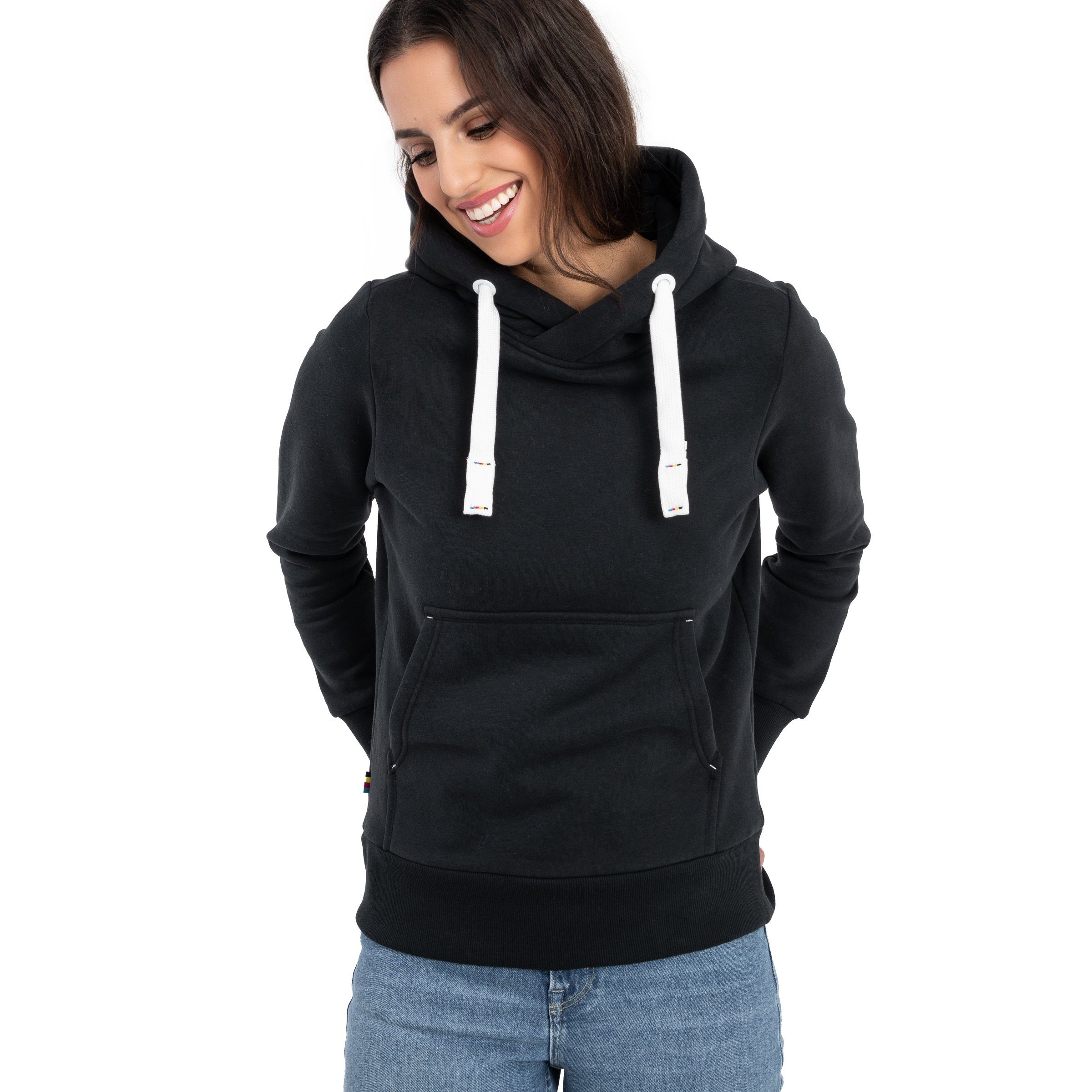 DEPROC Active Hoodie HildaCMYK II WOMEN zachte fleecejack met kangoeroezak