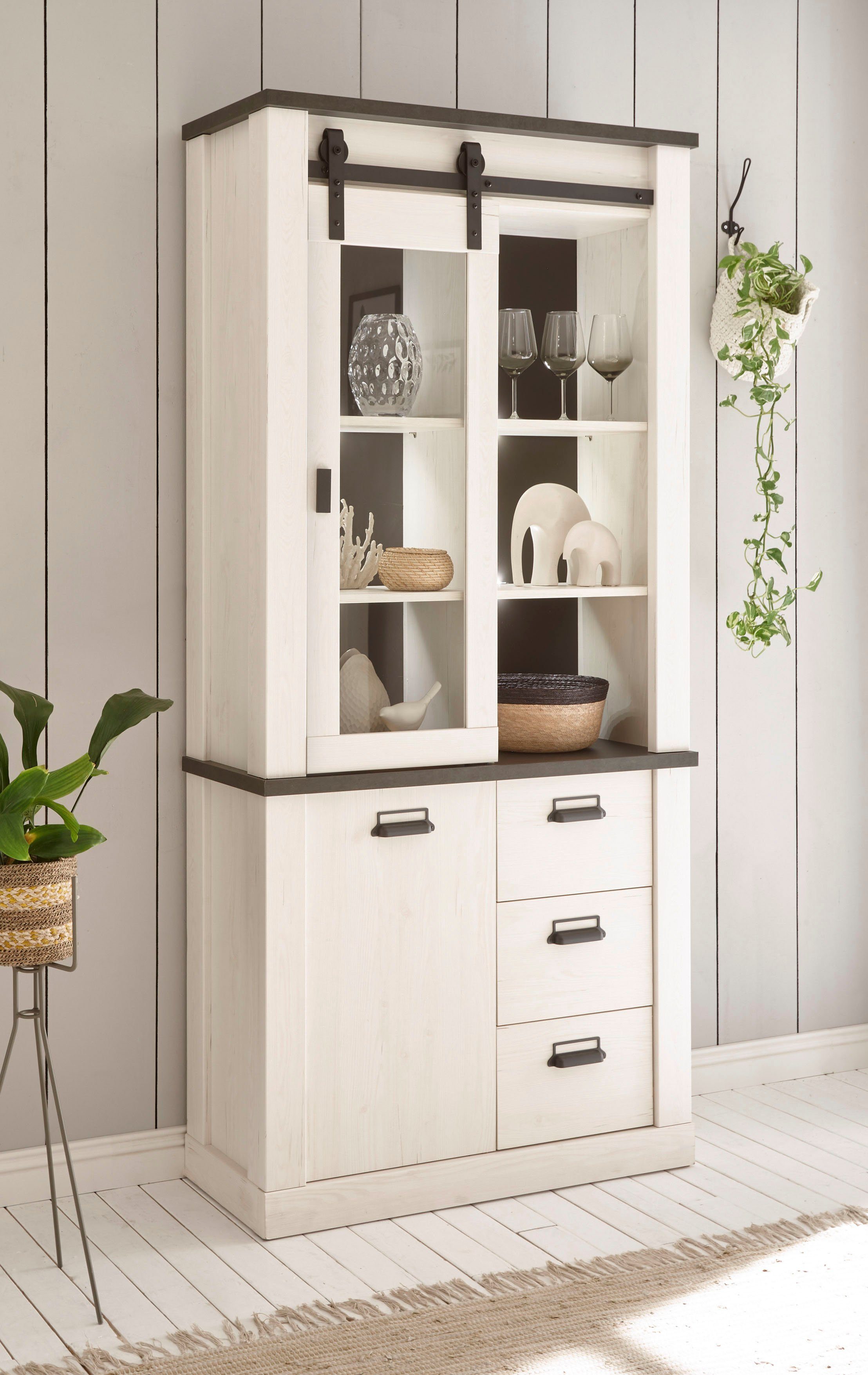 Home affaire Vitrinekast Sherwood Breedte ca. 93 cm
