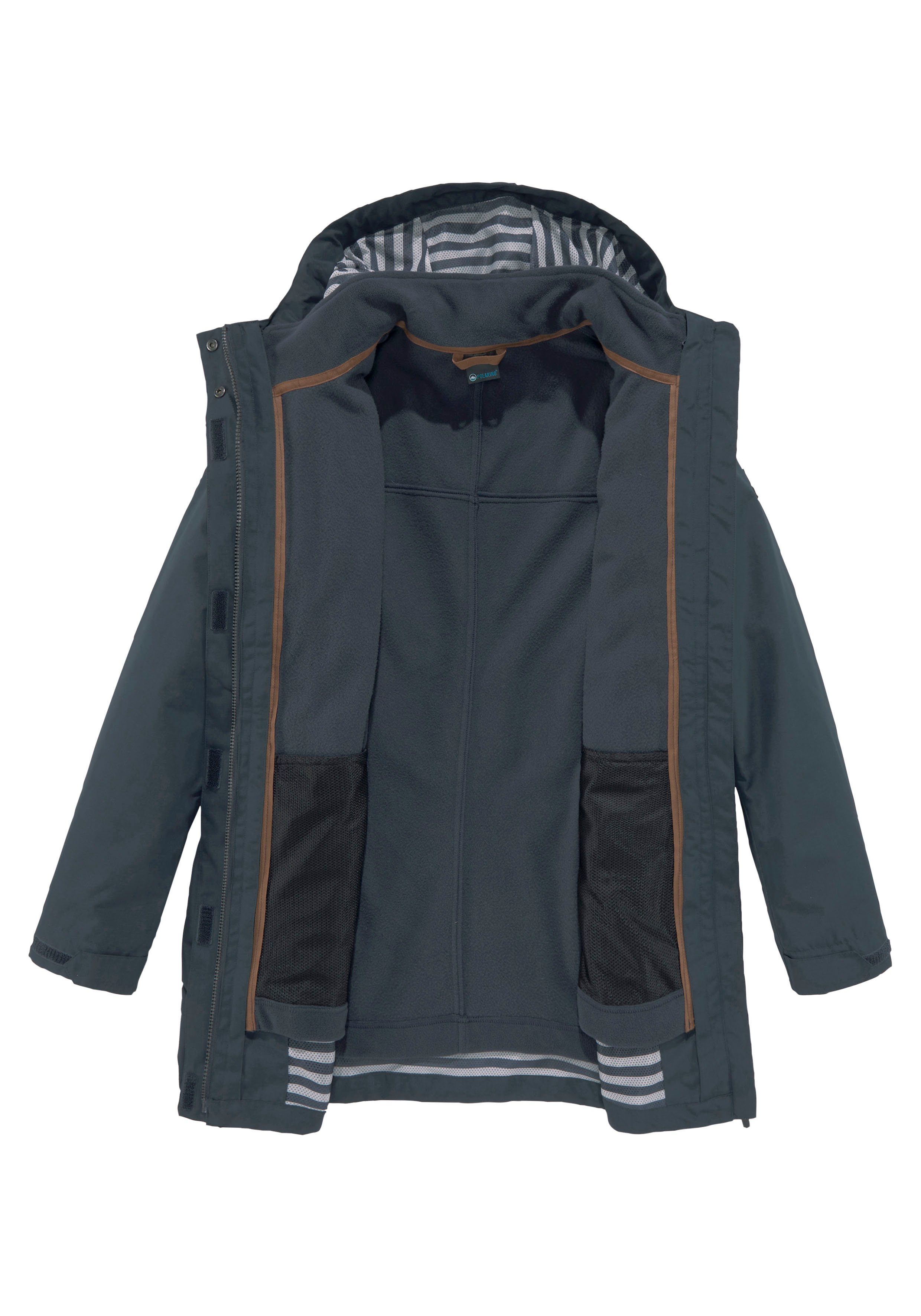 Polarino Functionele 3-in-1-parka ademend, winddicht, waterdicht, met 2-weg rits