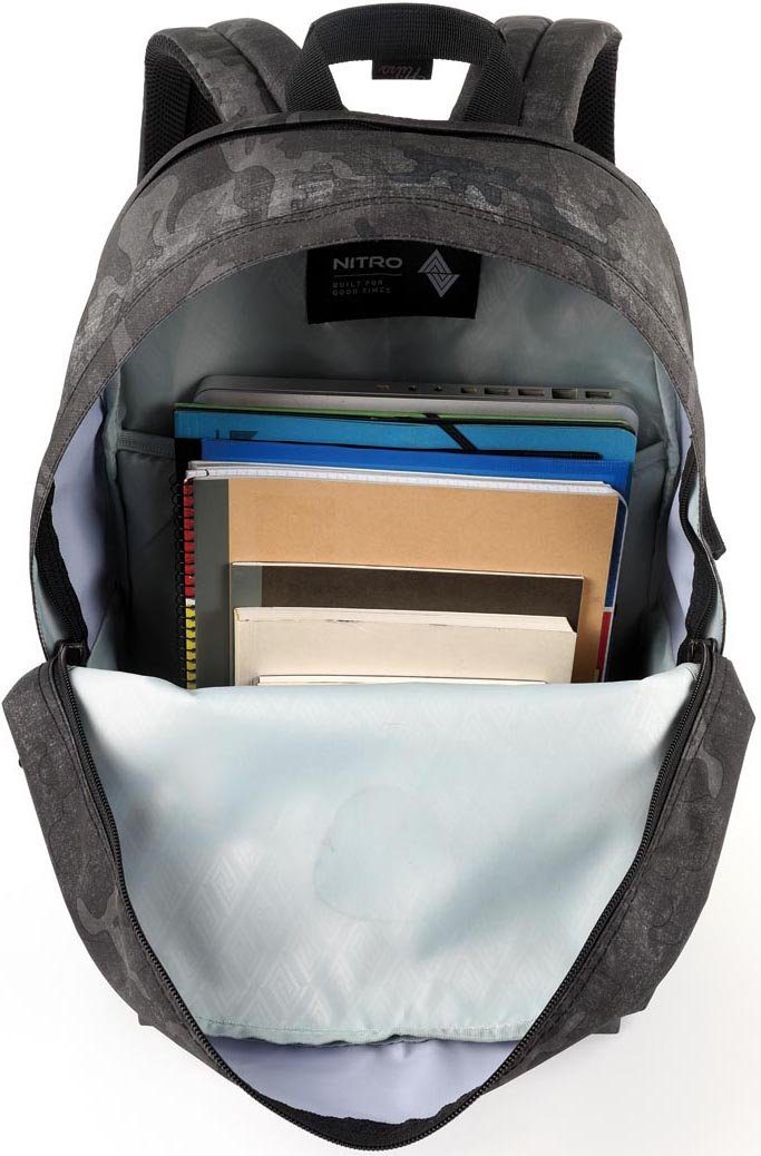 NITRO Vrijetijdsrugzak Urban Plus Daypack, streetpack in retro-stijl, alledaagse rugzak, schoolrugzak