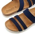 lascana slippers met kurkvoetbed en elastische riemen blauw