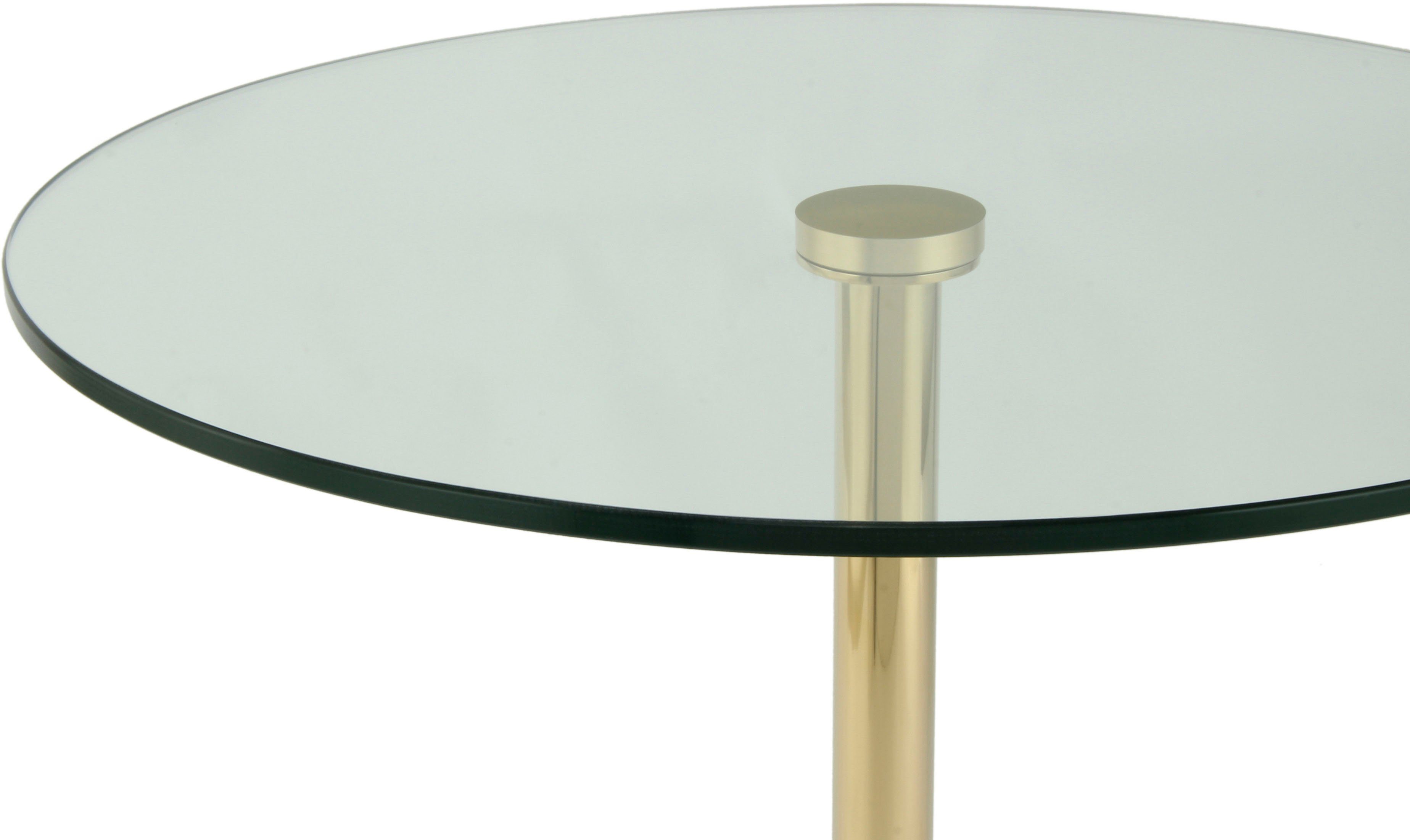 Kayoom Bijzettafel Lana 125, robuust glasblad, basis in marmerlook robust, onderhoudsvriendelijk, van hoge kwaliteit, geschikt voor buiten en binnen (1 stuk)