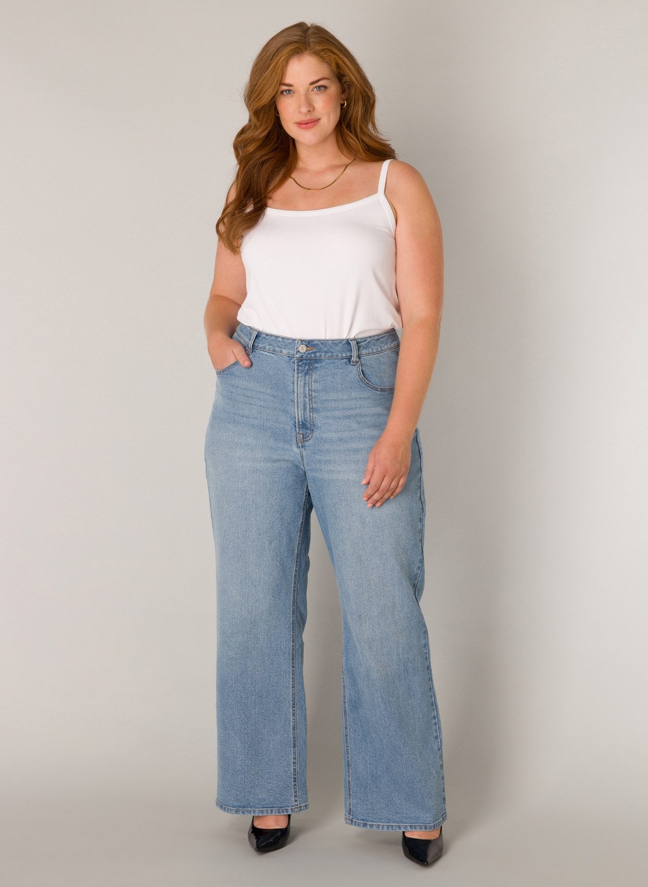 Base Level Curvy Wijde jeans in grote maten