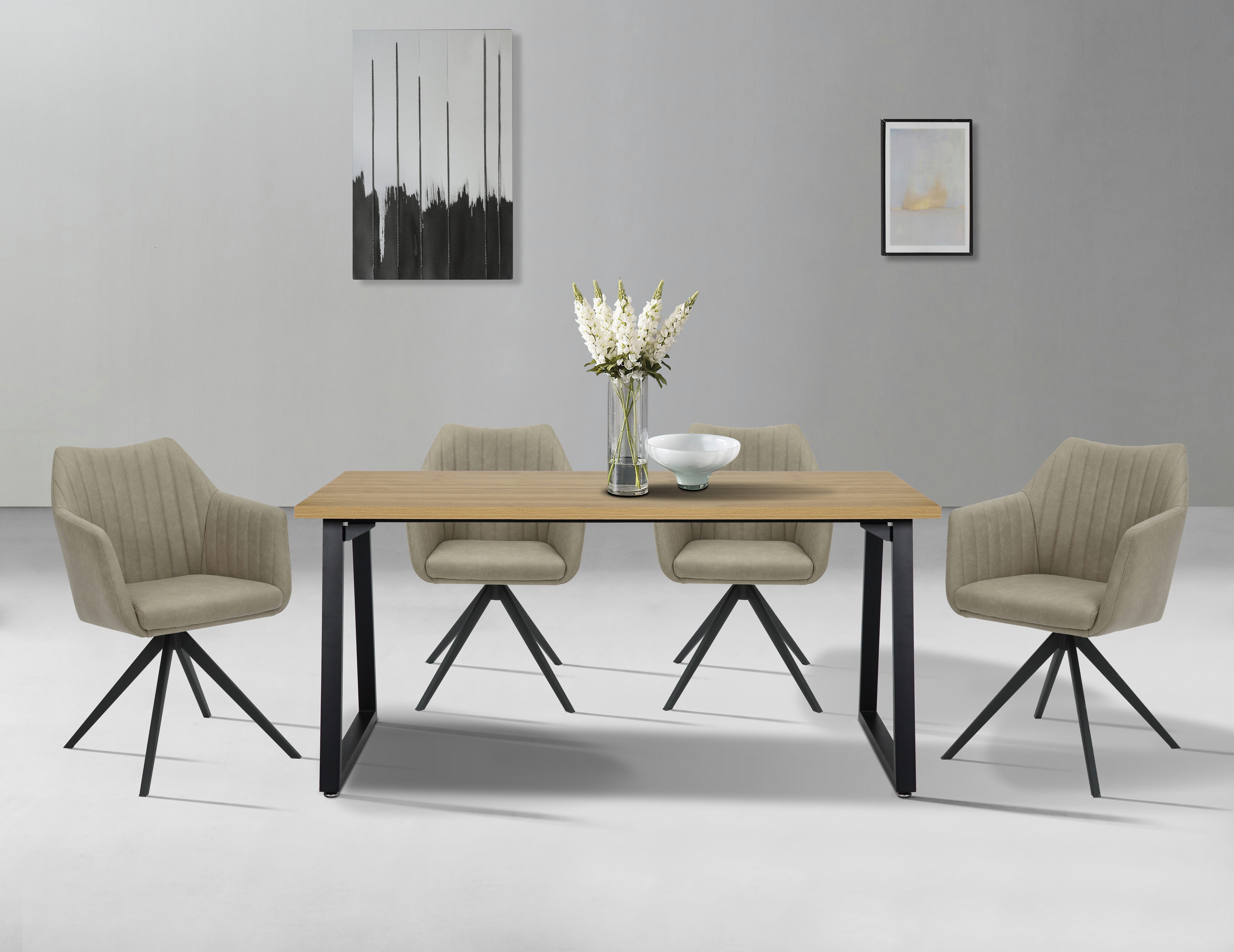 Home affaire Eetkamerstoel Naples, TOPSELLER! Draaisteel met 360 graden draaifunctie, hoogwaardige materialen, onderhoudsvriendelijk (set, 2 stuks)