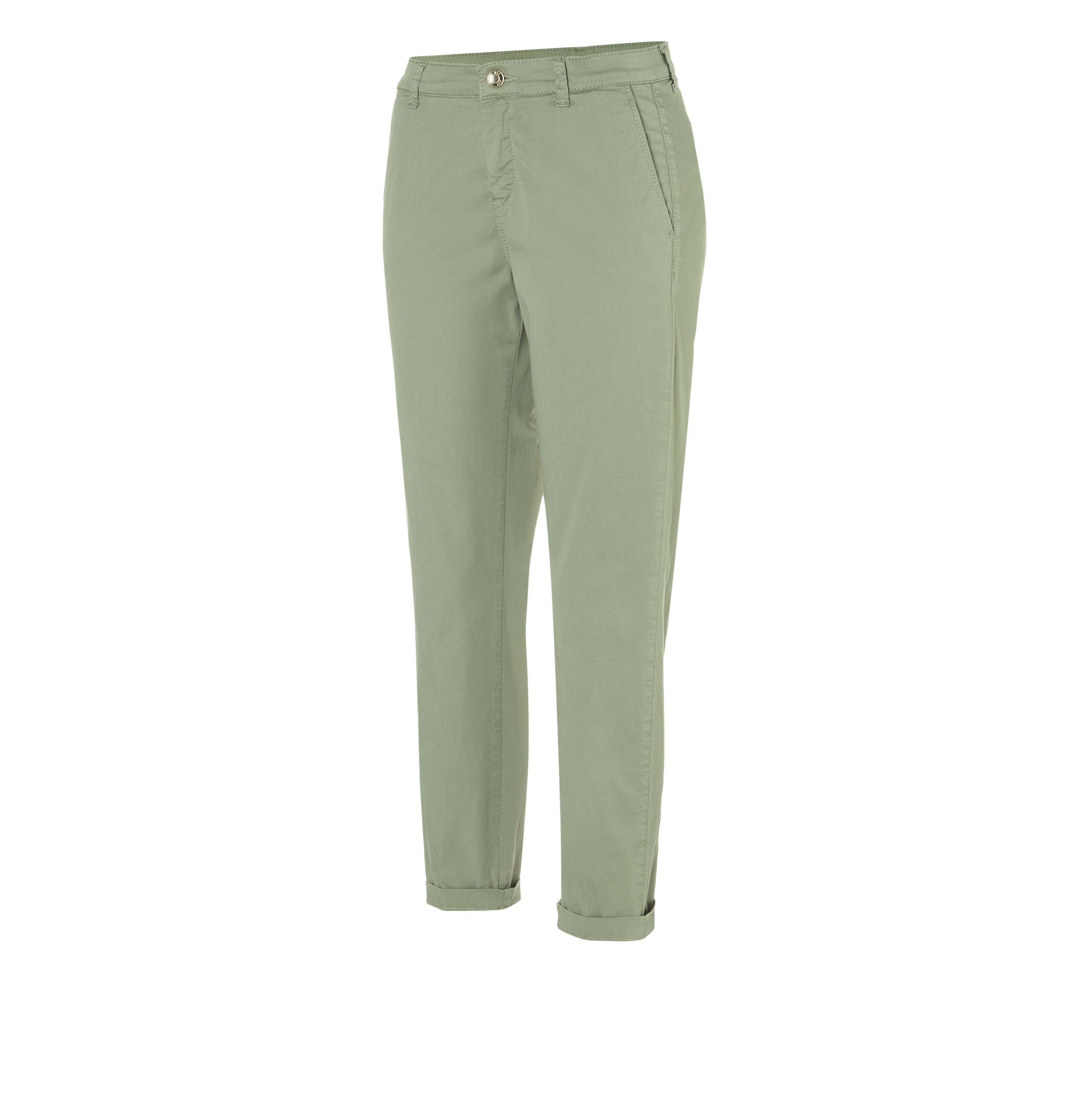 MAC Chino turn up met subtiele glans, elegant en sportief tegelijk
