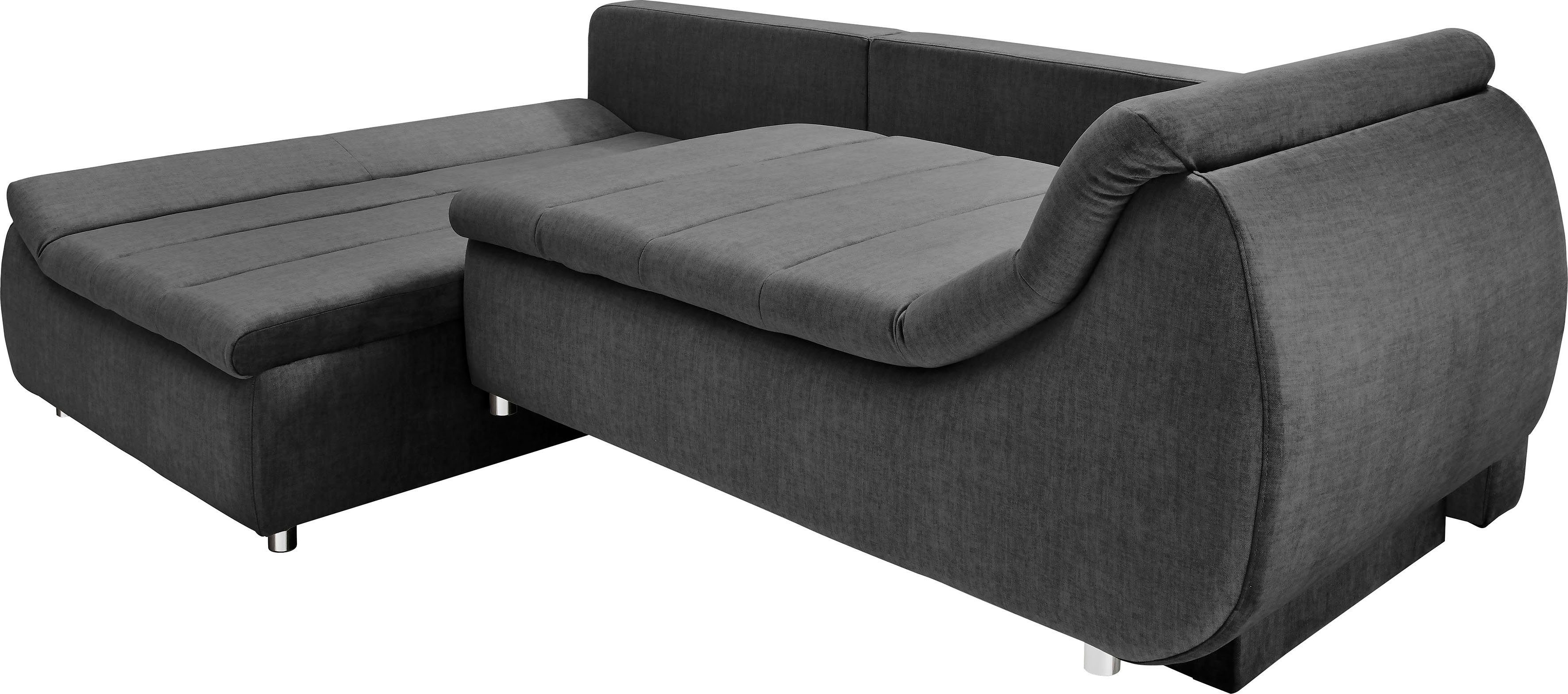 INOSIGN Hoekbank Imola elegant en modern, actuele stiksels in de zitting, comfortabel, L-vorm