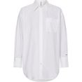 tommy hilfiger blouse met lange mouwen cotton poplin boyfriend shirt ls met tommy hilfiger-merklabel wit