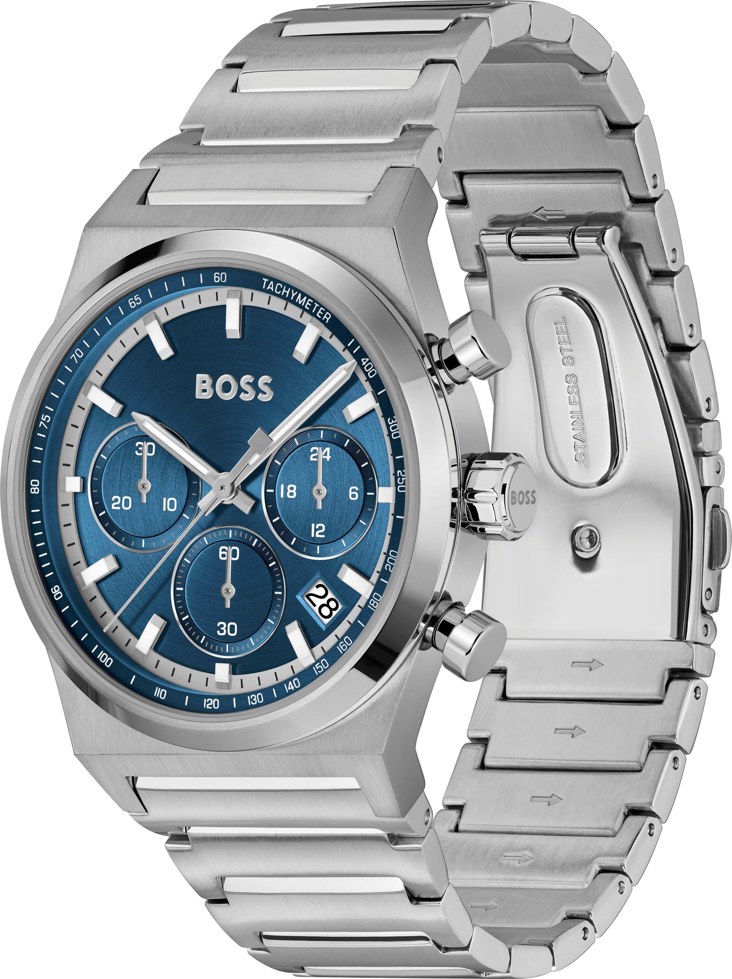Boss Chronograaf CANDOR CHRONO Quartzhorloge, horloge, herrenuur, roestvrijstalen band, analoog, dag