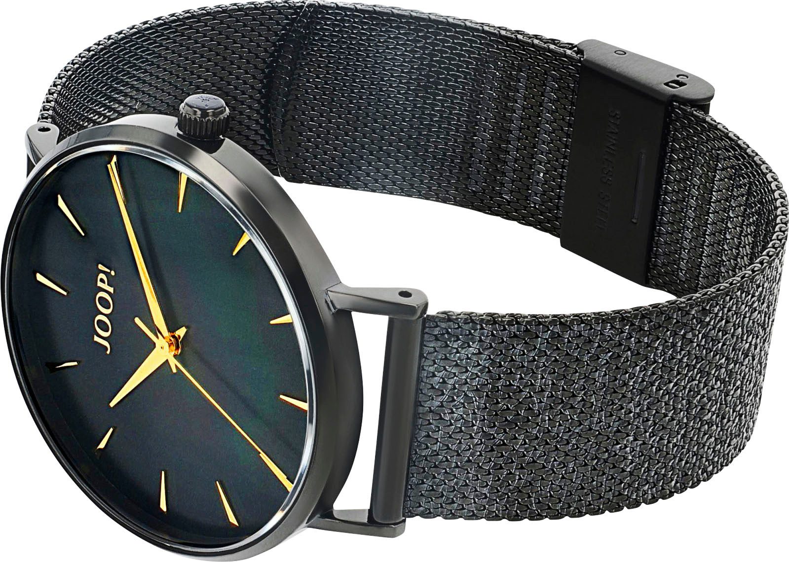 Joop! Kwartshorloge Horloge, dameshorloge, analoog, stalen armband
