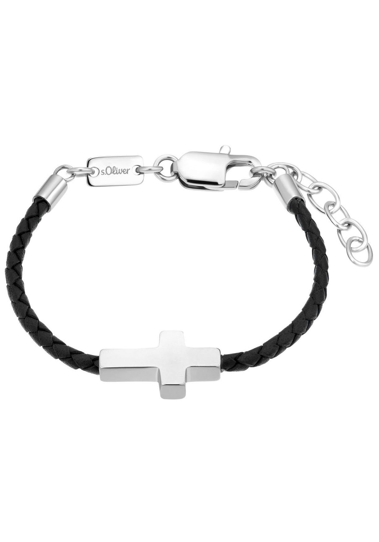 S.Oliver RED LABEL Junior Leren armband Kruis 2036872