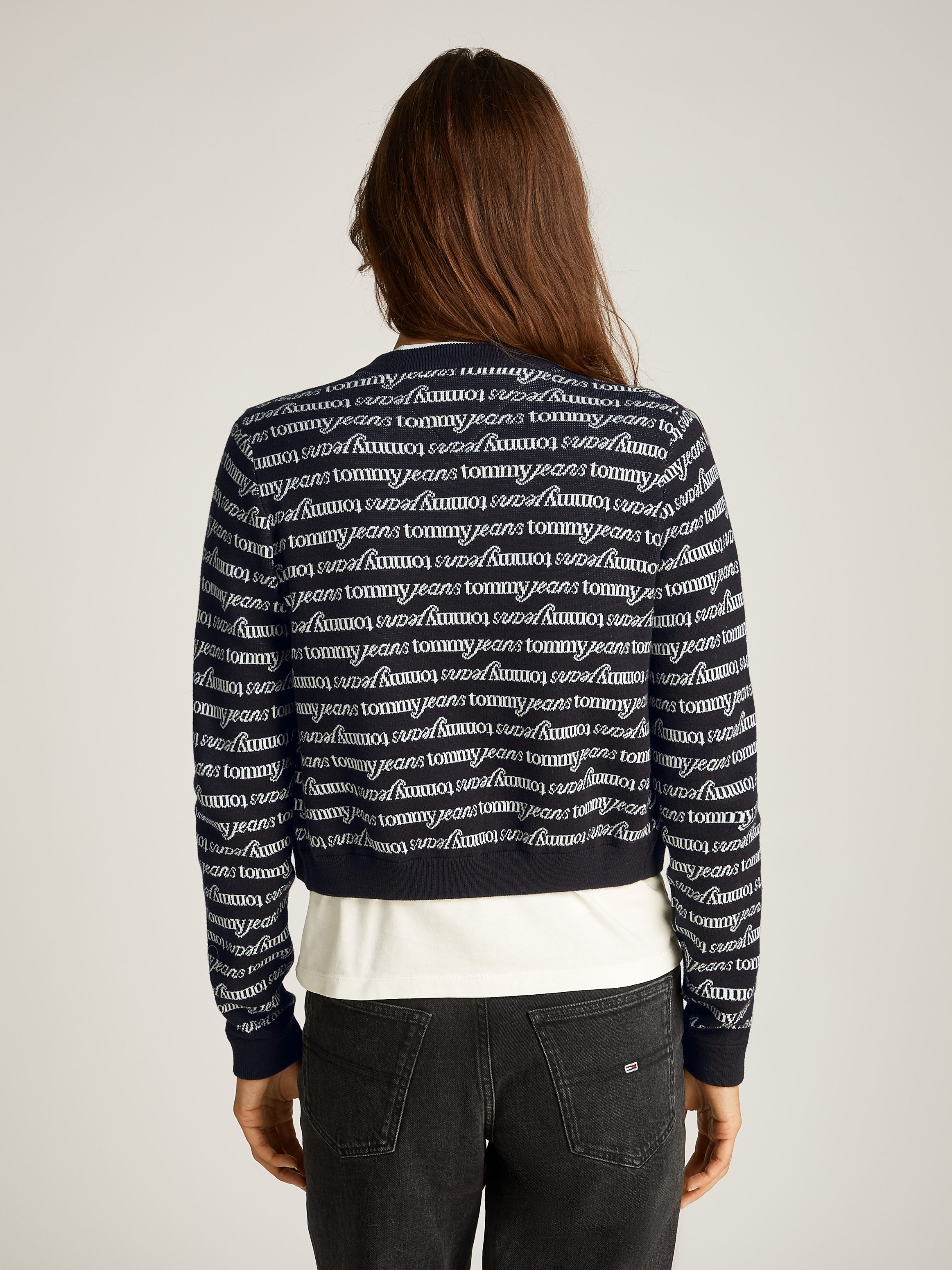 TOMMY JEANS Vest TJW CRP SCRIPT AOP CARDIGAN