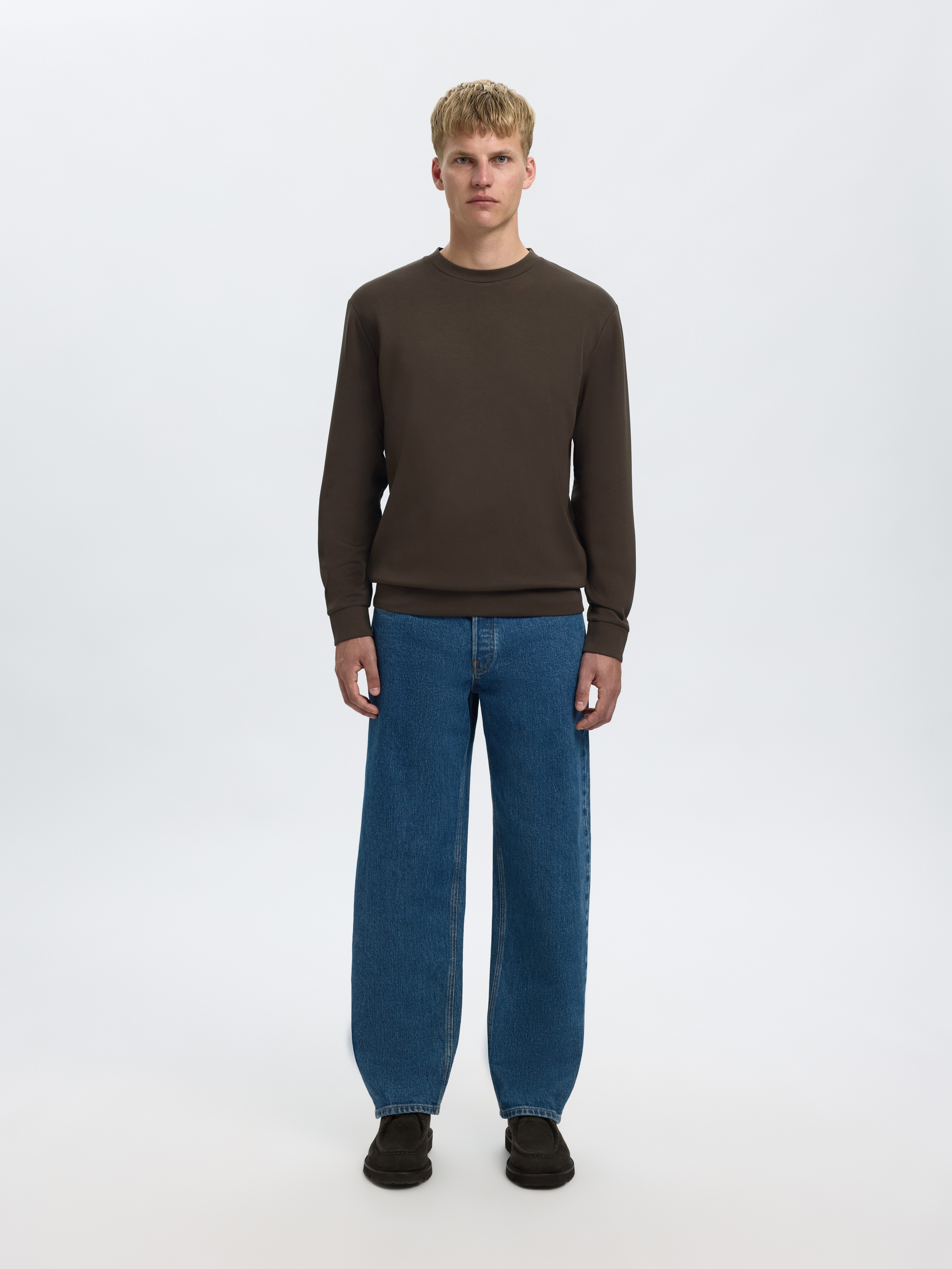 SELECTED HOMME Sweatshirt SLHEMANUEL SOFT CREW NECK SWEAT NOOS