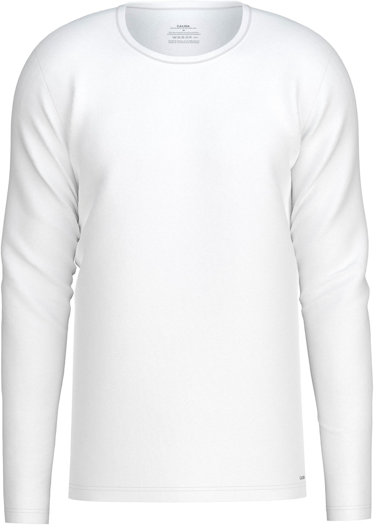 CALIDA Shirt met lange mouwen Cotton Code met een ronde hals
