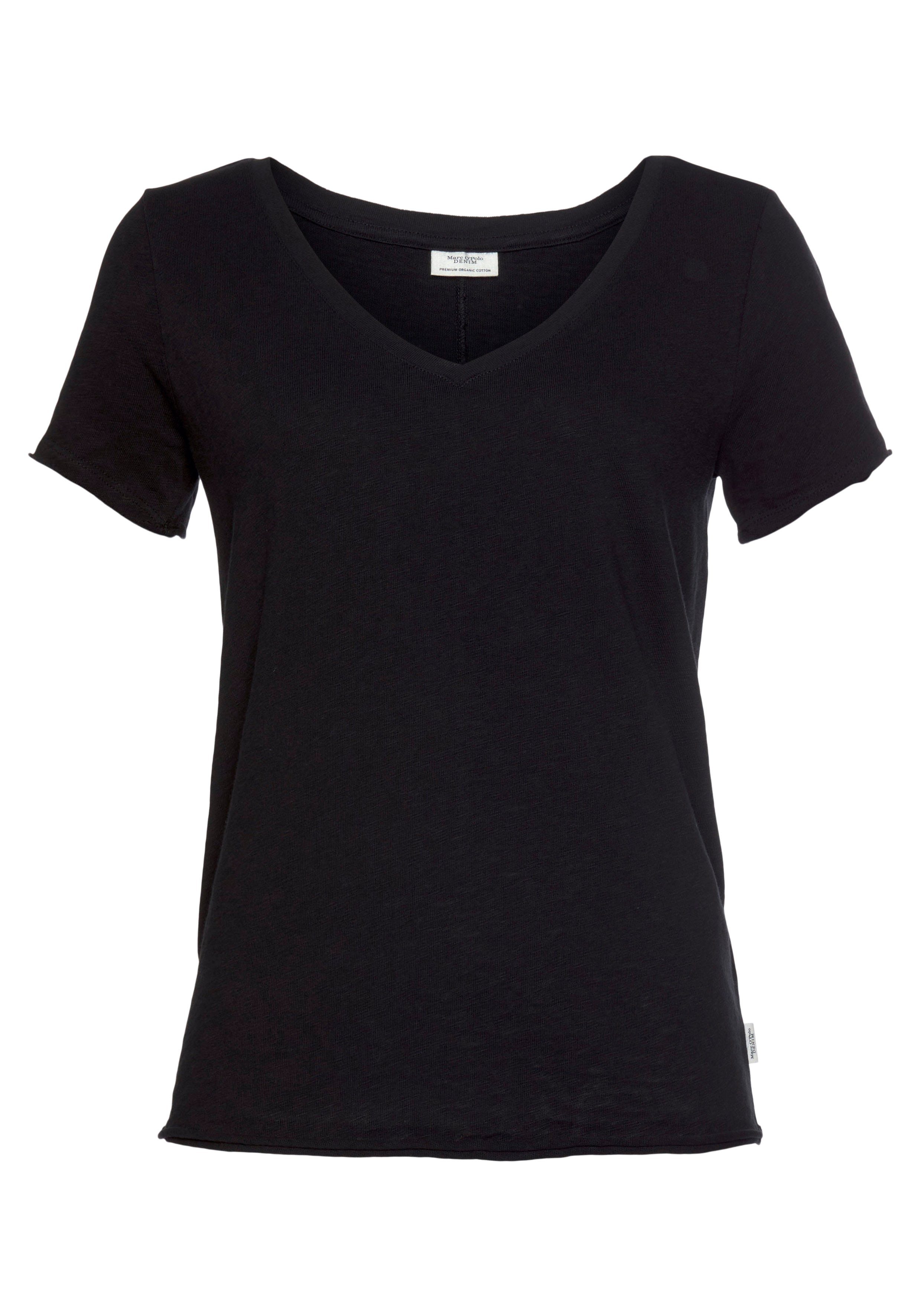 Marc O'Polo DENIM T-shirt met afgeronde v-hals