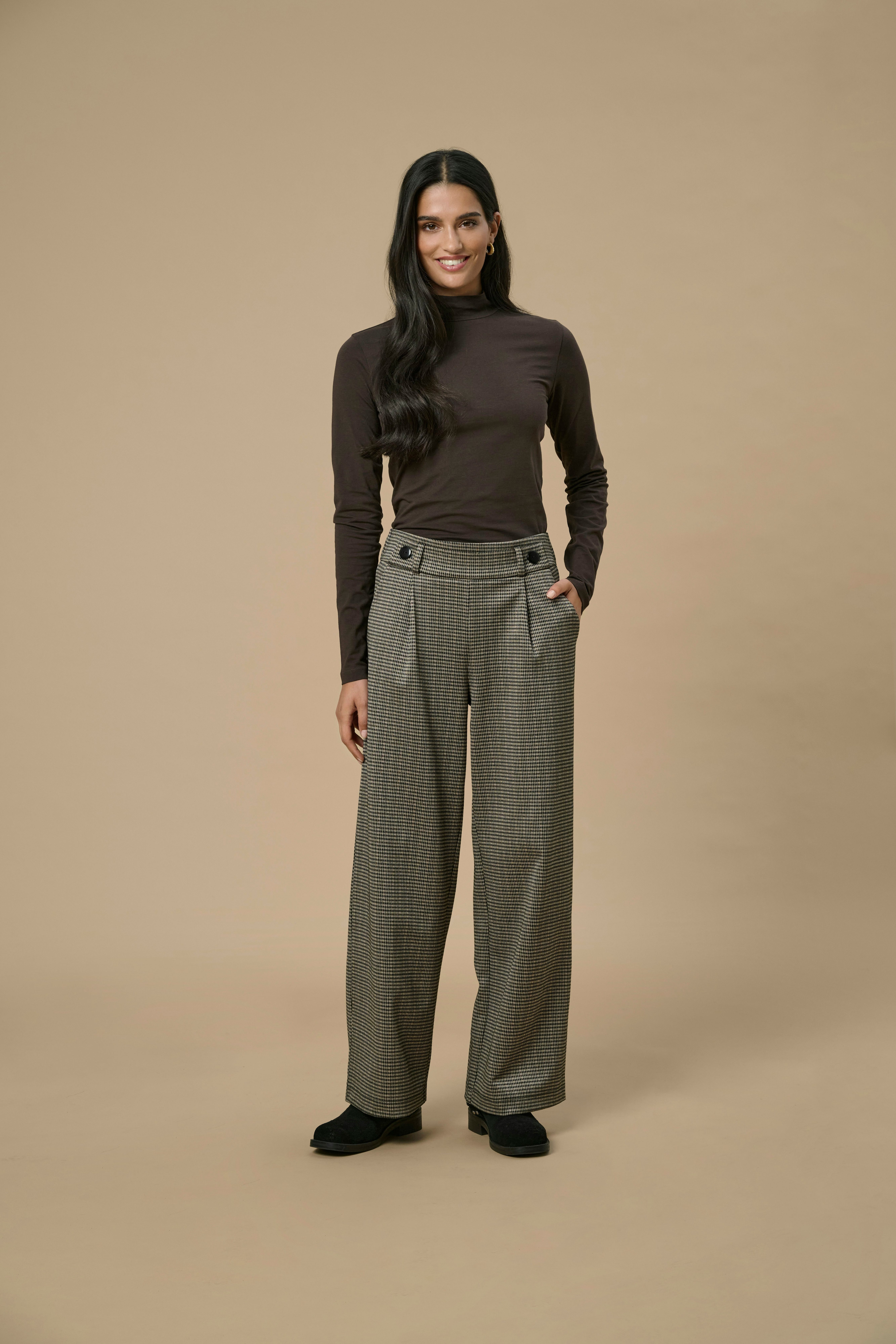 JDY Pantalon JDYGEGGO MIA LONG CHECK PANT JRS NOOS