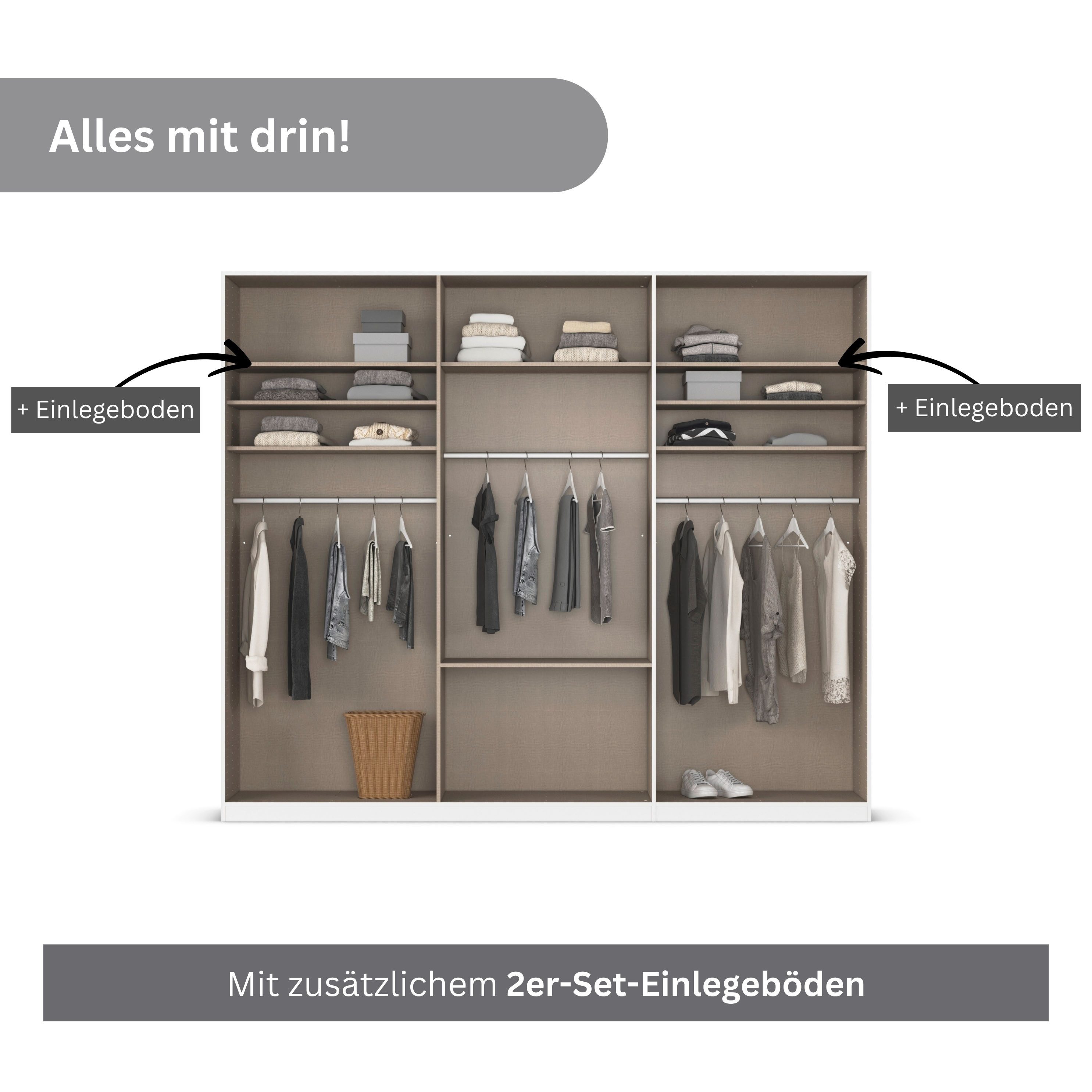 rauch Draaideurkast Kledingkast kast garderobe AGORDO met decor- of hoogglansfront
