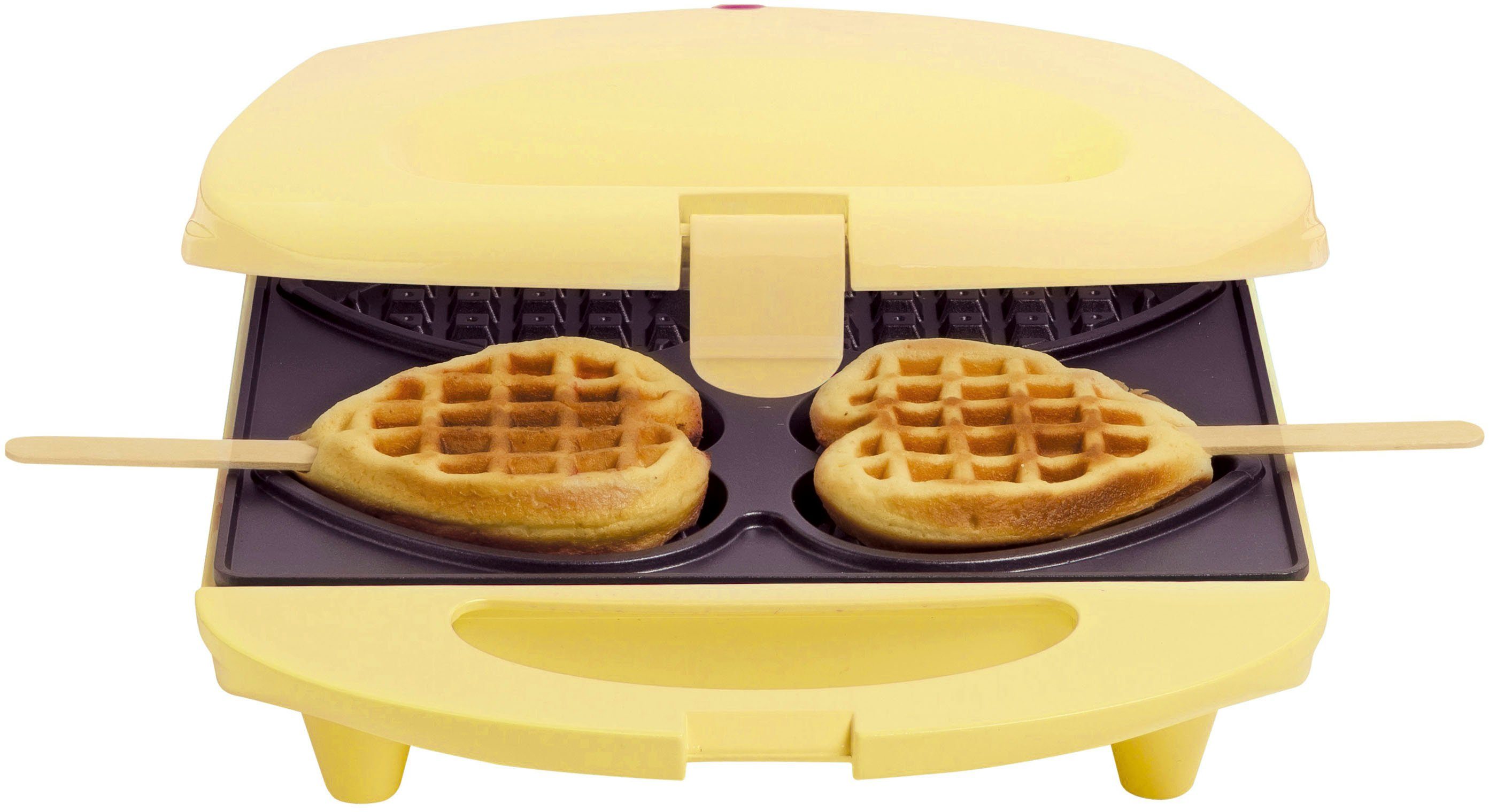 bestron Wafelijzer DSW271 voor hartwafels aan een stok voor hartvormige wafels aan een stokje, retrodesign