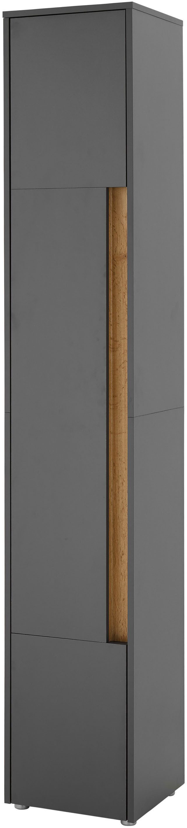 INOSIGN Hoge kast CITY/GIRON, badkamerkast met grepen, kast in tijdloos ontwerp hoge kasten grijs
