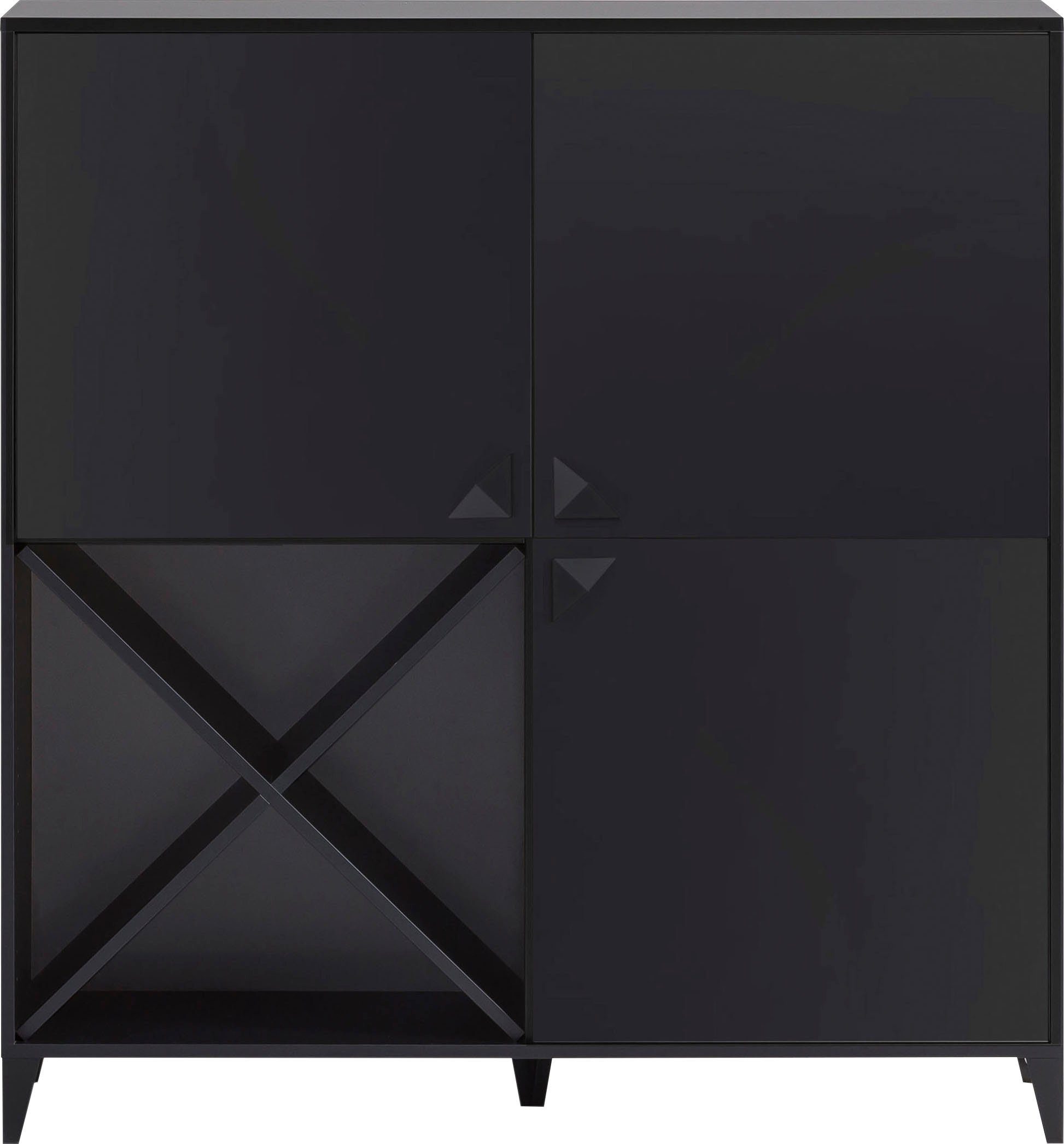 LOOKS BY WOLFGANG JOOP Highboard Looks Classic Met kruisvormige, variabel inzetbare vakkenindeling highboards zwart