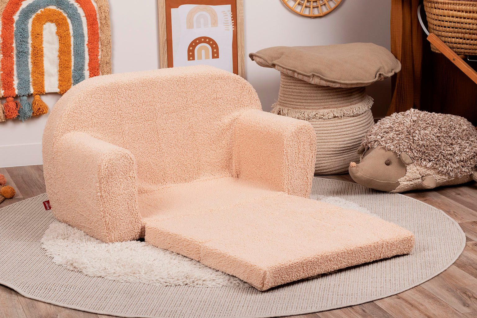 Knorrtoys® Bank Soft, plush beige voor kinderen, made in europe