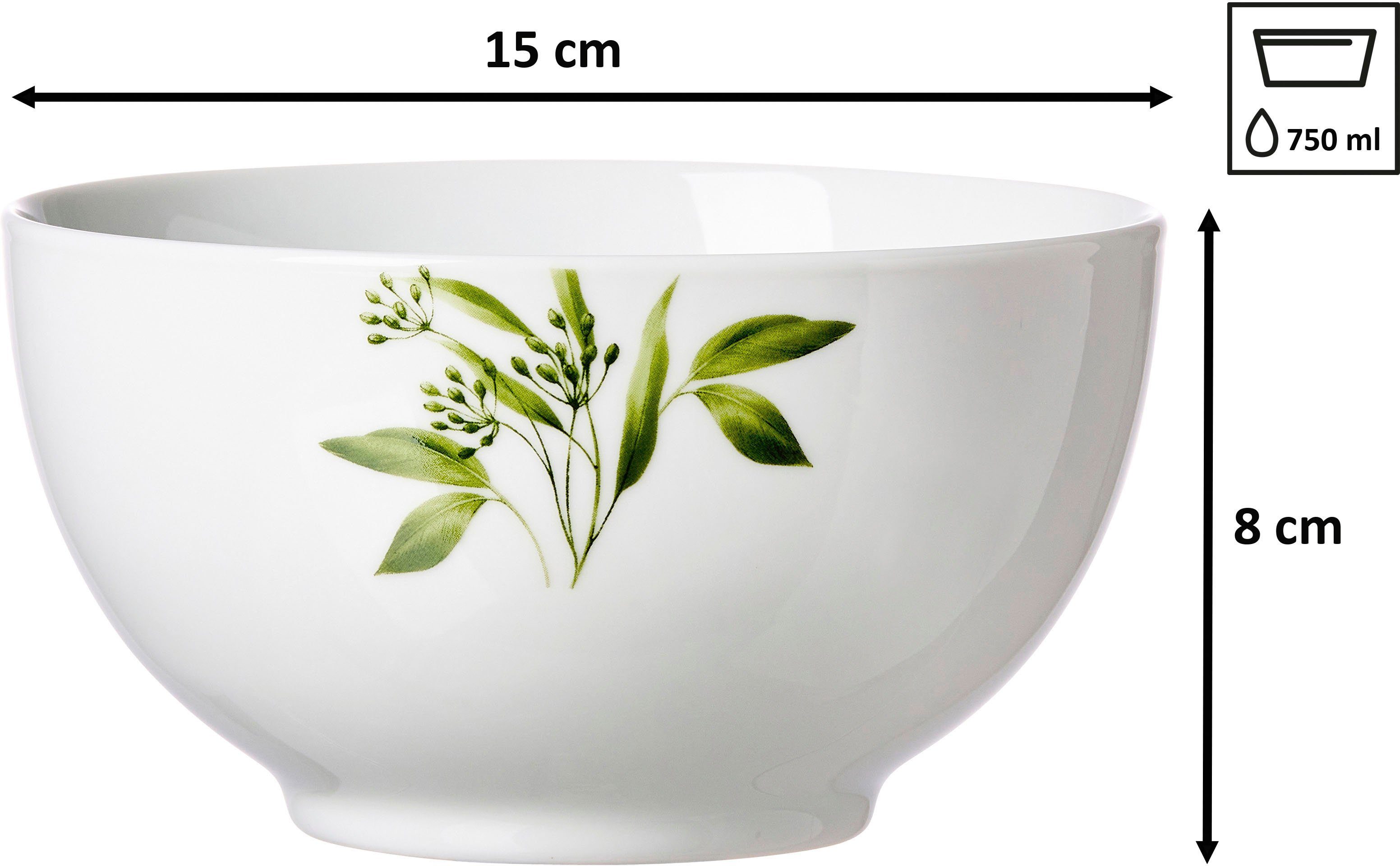 Ritzenhoff & Breker Mueslischaaltje Evora Servies met botanisch motief (set, 6-delig)