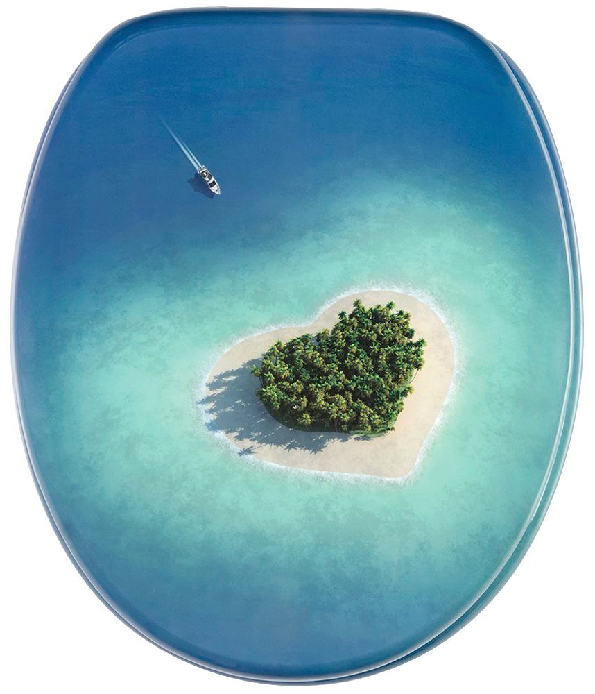 Sanilo Set badkameraccessoires Dream Island bestaand uit toiletzitting, badmat en wastafelplug (complete set, 3-delig)