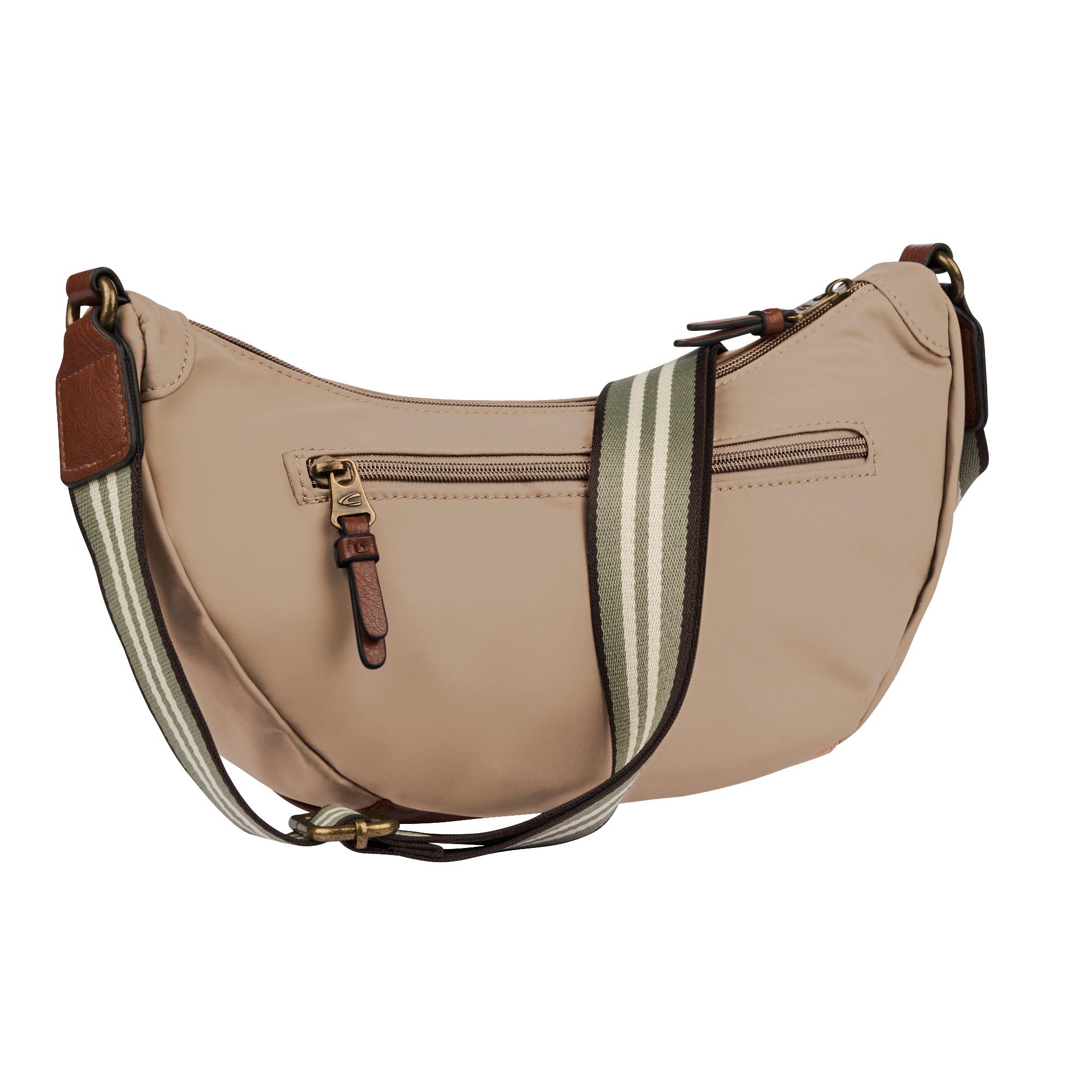 camel active Handtas Bari van hoogwaardig mat nylon met gestreept geweven band