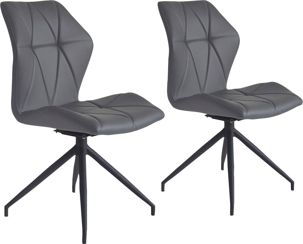 byLIVING Eetkamerstoel Imke set van 2, gezellige eetkamerstoel met stiksels, 360° draaibaar (set, 2 stuks)
