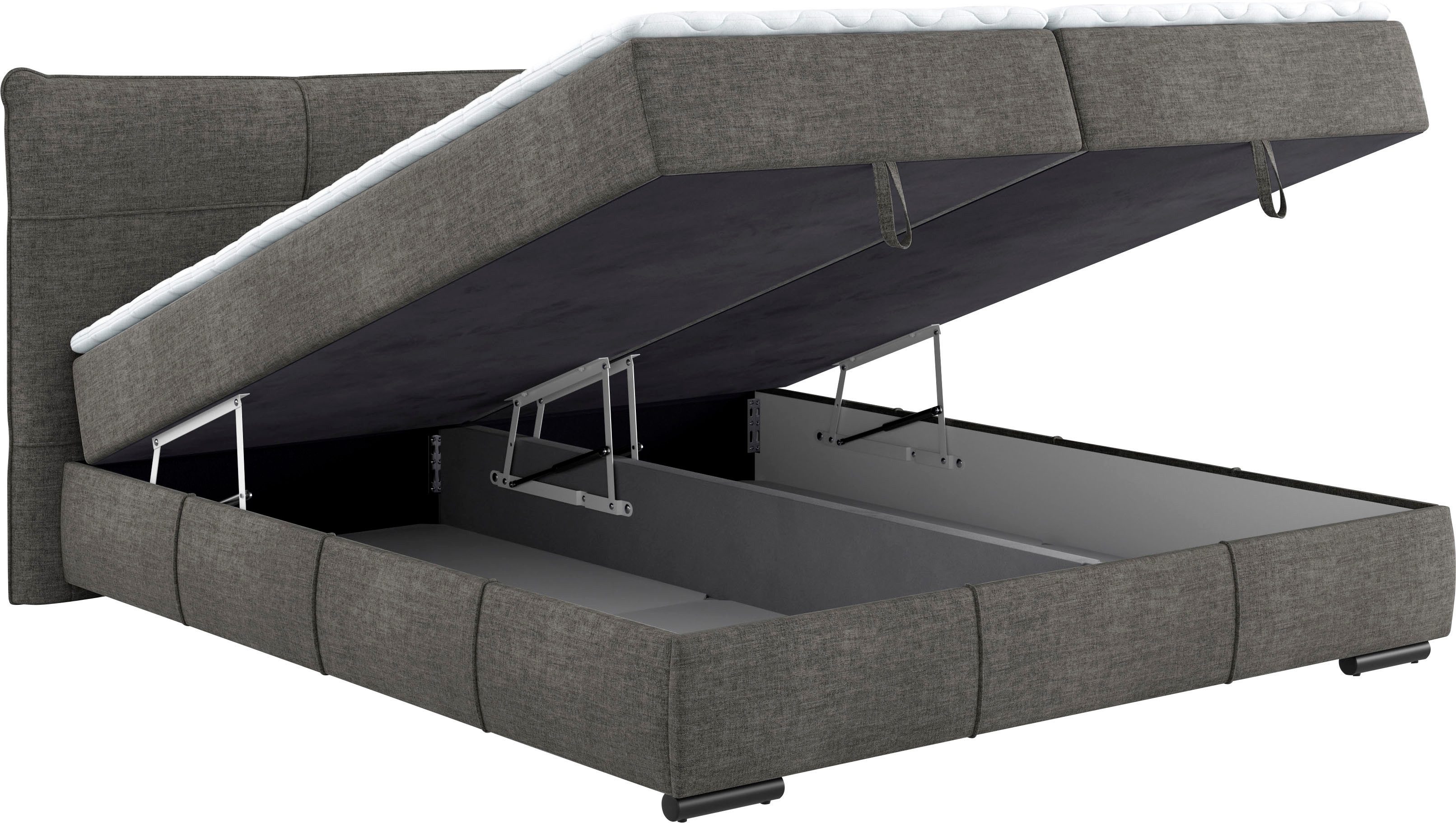 Mr. Couch Boxspring Brewdley met bedkist, incl. matras Topmatras en sierkussen, in verschillende hardheden beschikbaar
