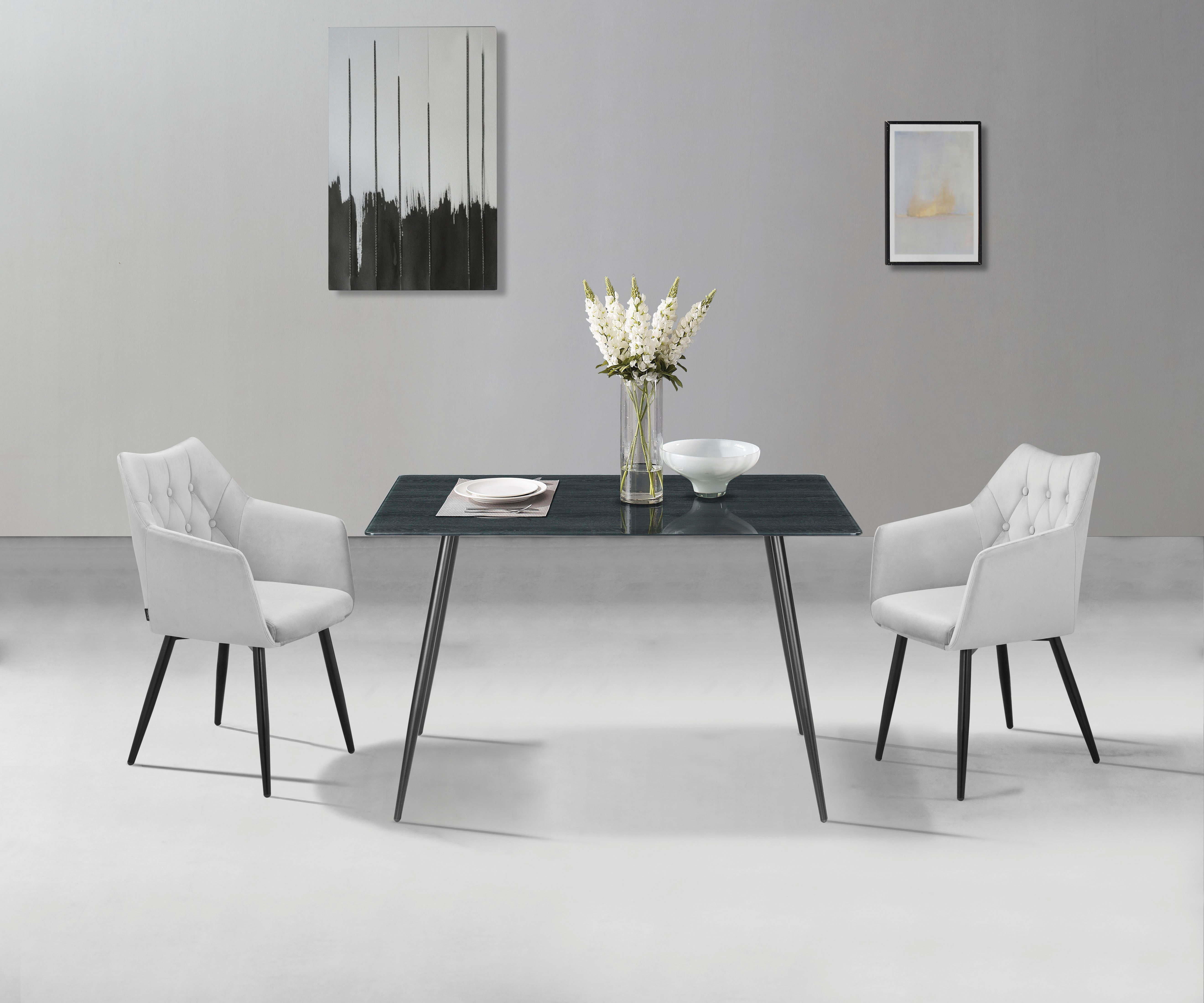 Home affaire Eettafel Turah, TOPSELLER! met glazen blad in houtlook, tijdloos ontwerp, onderhoudsvriendelijk