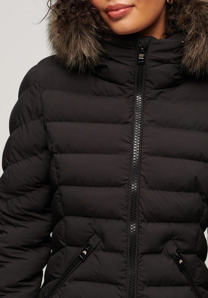 Superdry Gewatteerde jas FUJI NEPPEL HOOD MID LENGTH