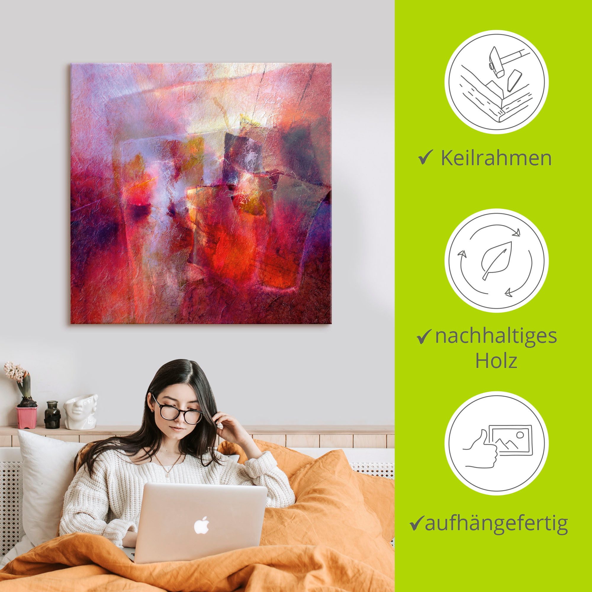 Artland Artprint Zomer abstract als artprint op linnen, poster in verschillende formaten maten